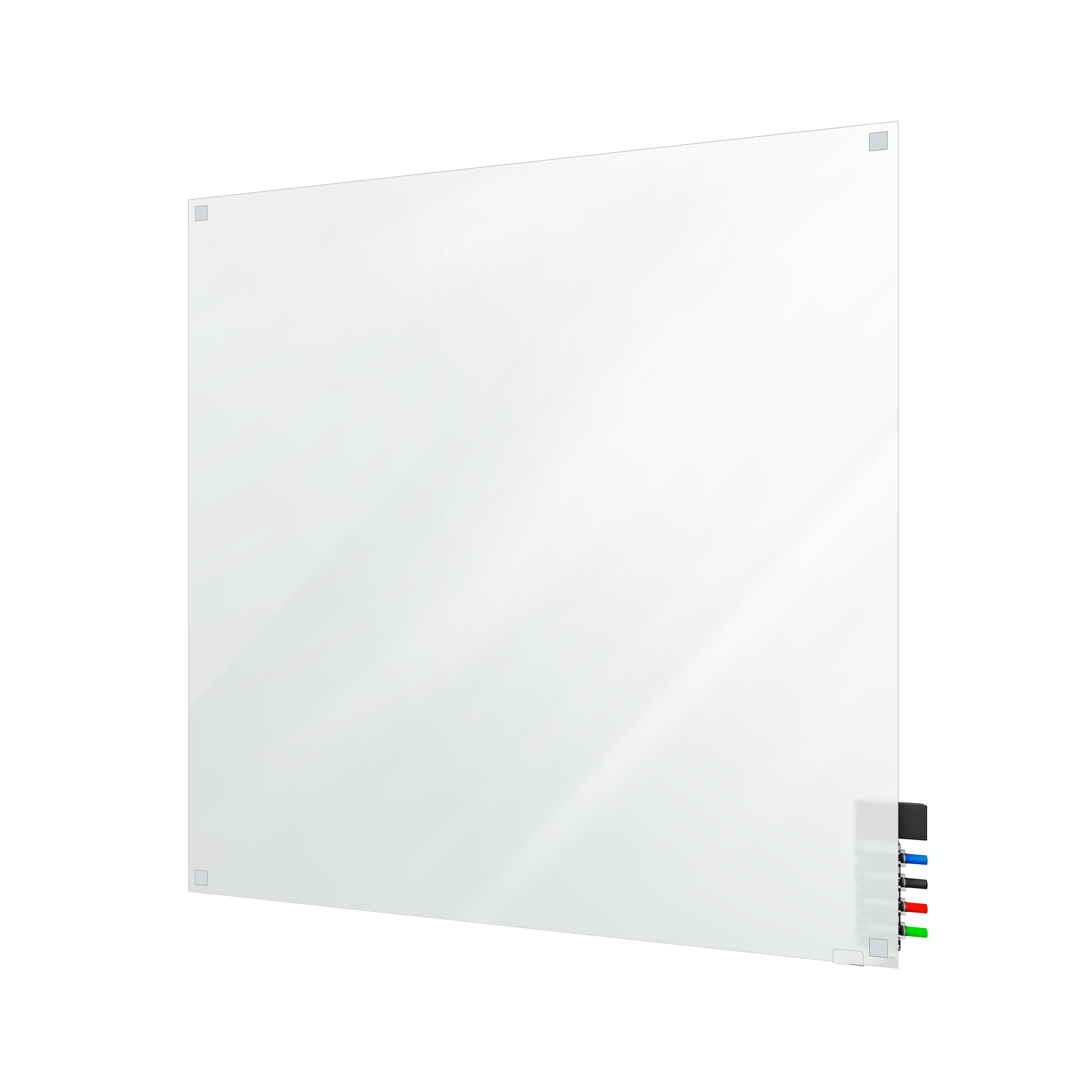 Ghent Harmony Frosted Glassboard w/ Standoffs, Non-magnetic, Square Corners, 4'H x 4'W_0