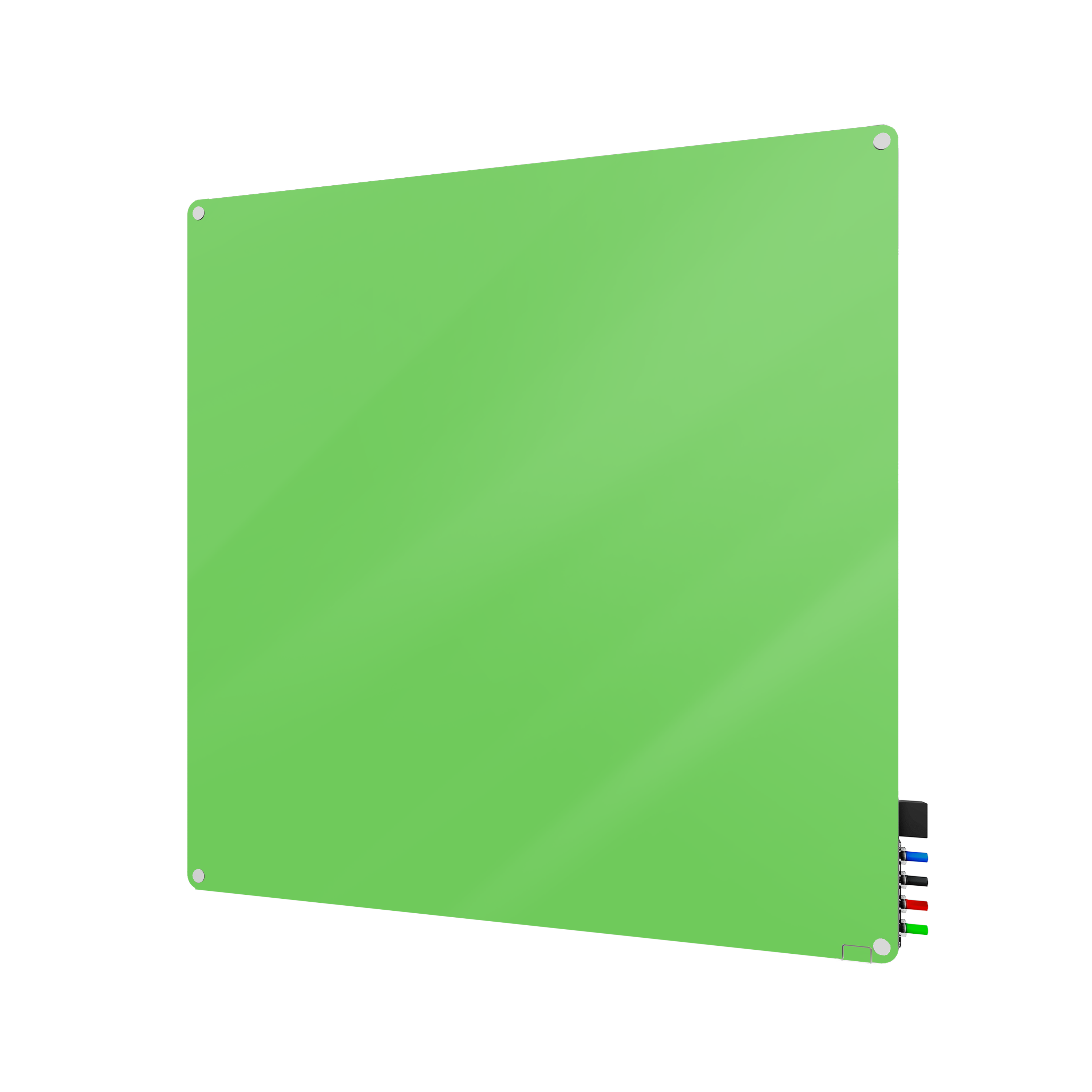 Ghent Harmony Glassboard w/ Standoffs, Magnetic, Radius Corners, 4'H x 4'W, Green_0