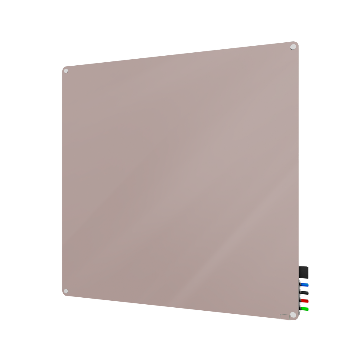 Ghent Harmony Glassboard w/ Standoffs, Magnetic, Radius Corners, 4'H x 4'W, Lilac Gray_0