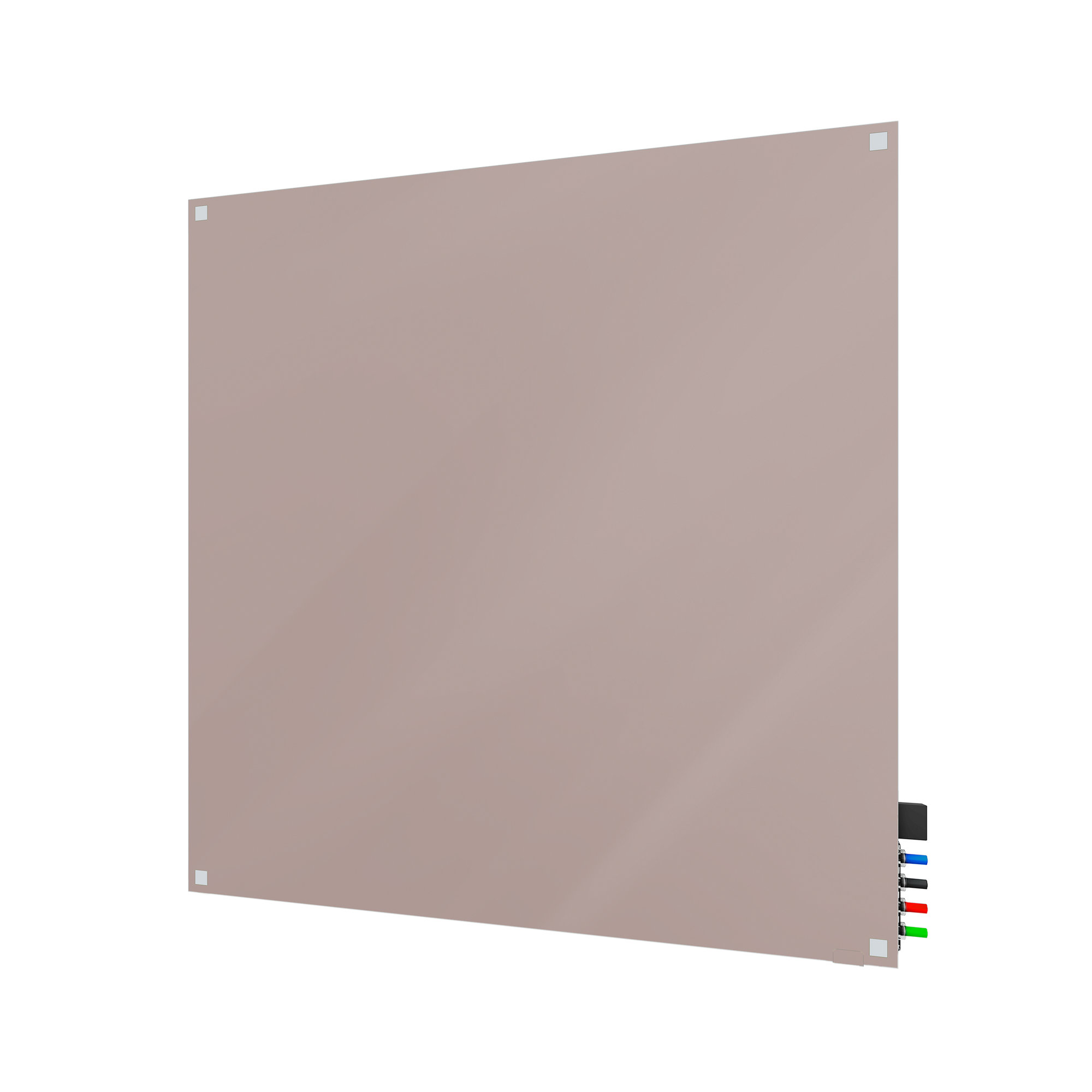 Ghent Harmony Glassboard w/ Standoffs, Magnetic, Square Corners, 4'H x 4'W, Lilac Gray_0