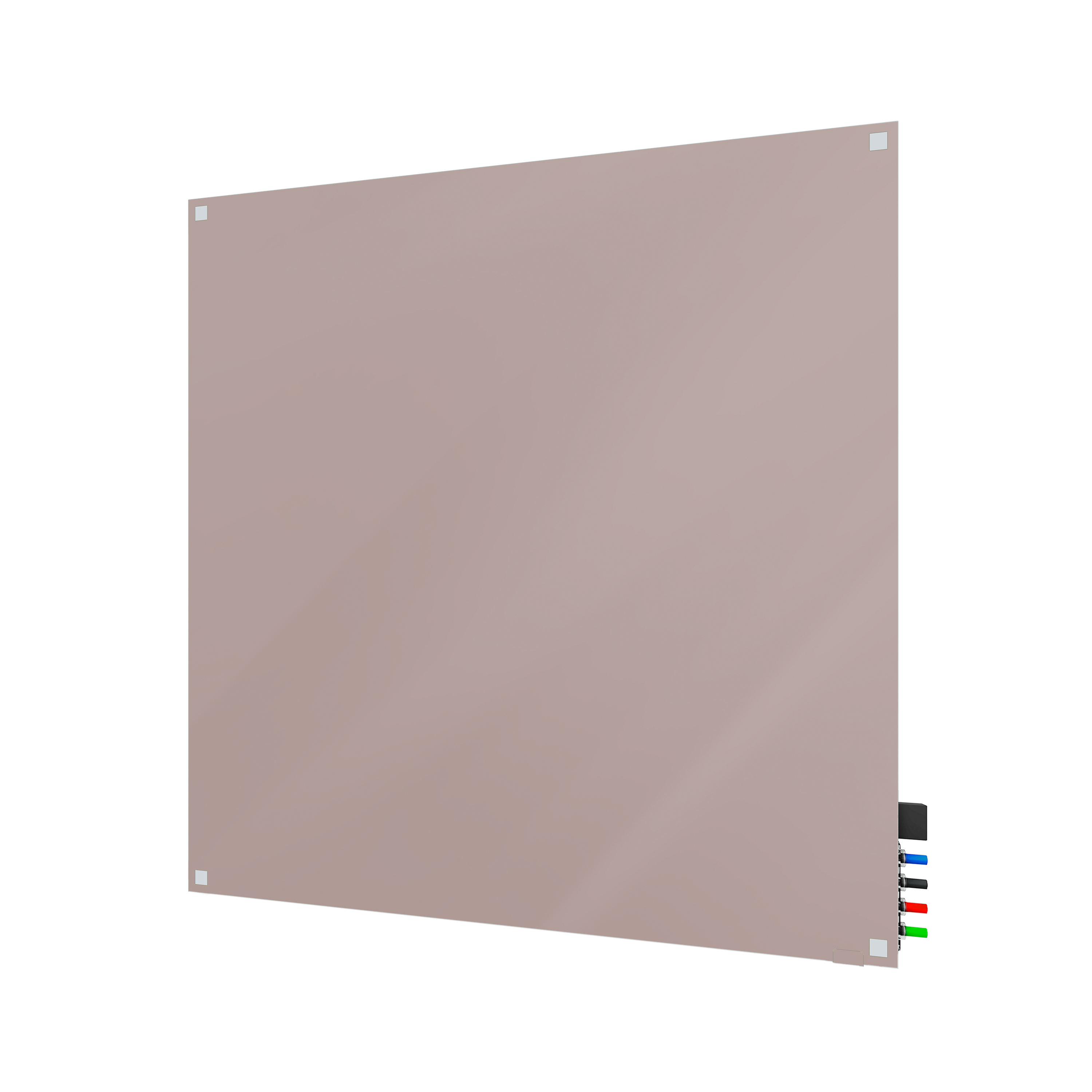 Ghent Harmony Glassboard w/ Standoffs, Magnetic, Square Corners, 4'H x 4'W, Lilac Gray_0