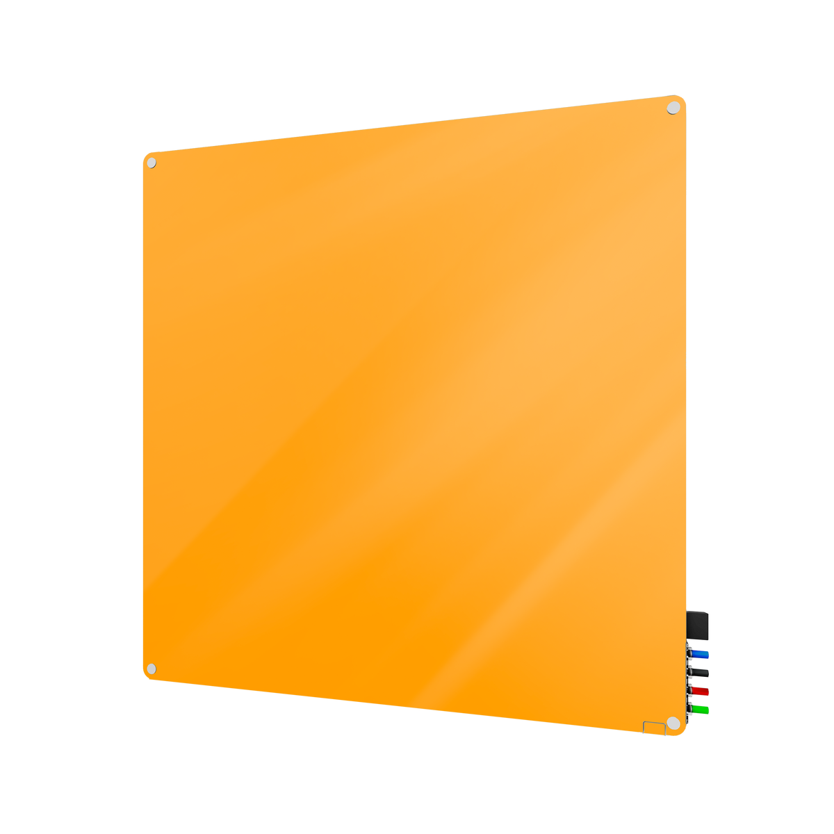 Ghent Harmony Glassboard w/ Standoffs, Magnetic, Radius Corners, 4'H x 4'W, Marigold_0