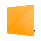 Ghent Harmony Glassboard w/ Standoffs, Non-magnetic, Radius Corners, 4'H x 4'W, Marigold_0