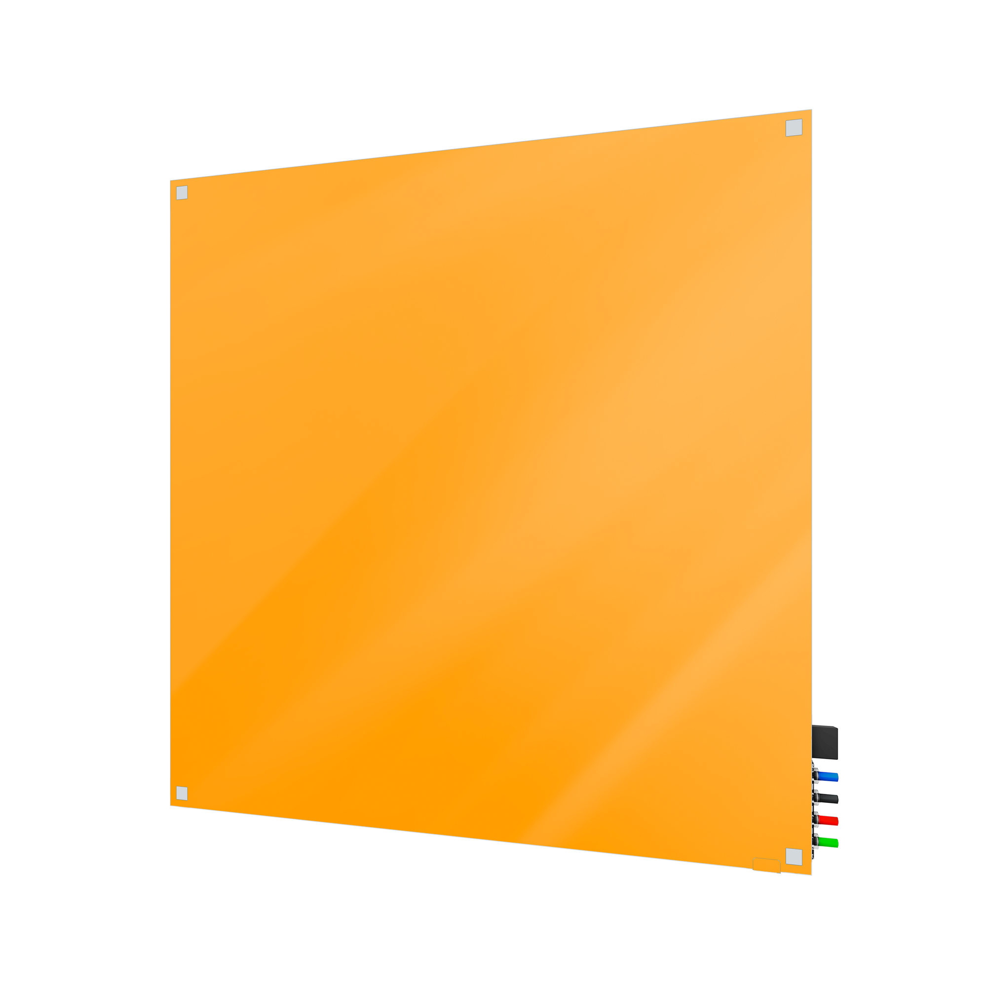 Ghent Harmony Glassboard w/ Standoffs, Magnetic, Square Corners, 4'H x 4'W, Marigold_0