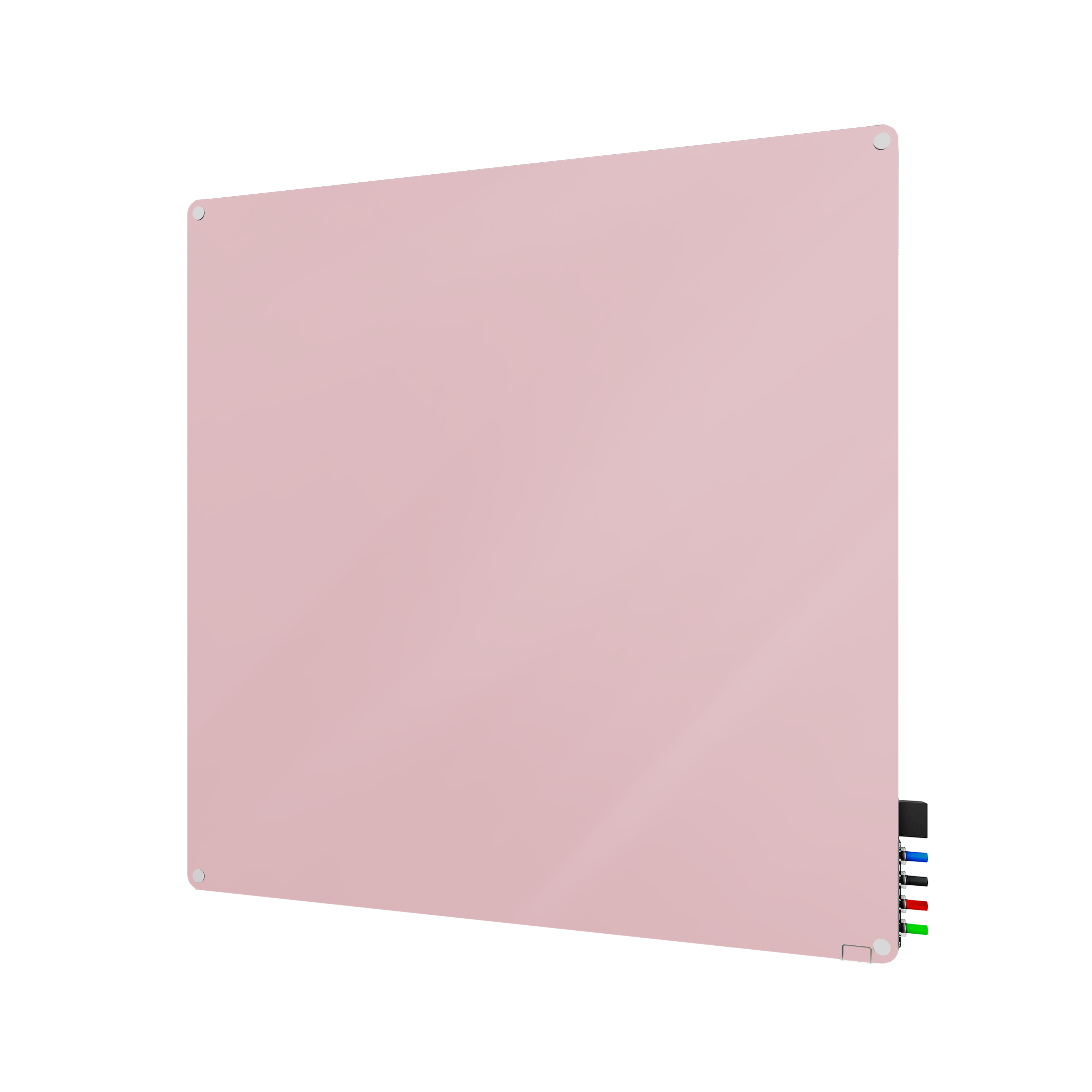 Ghent Harmony Glassboard w/ Standoffs, Magnetic, Radius Corners, 4'H x 4'W, Rose_0