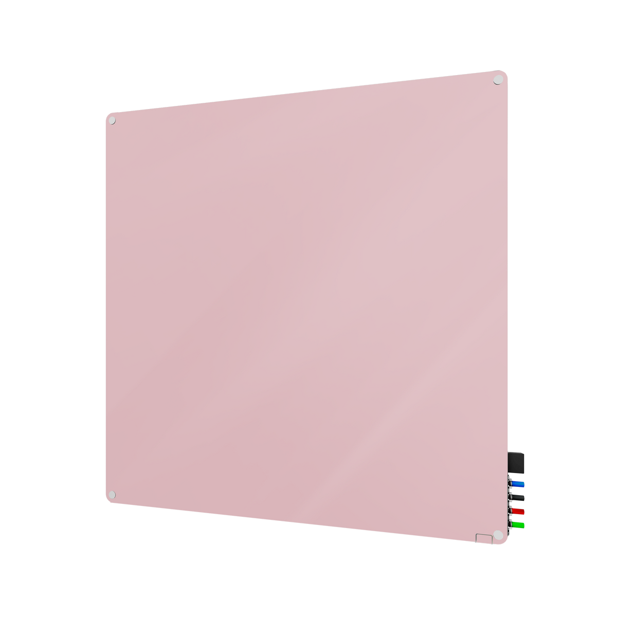 Ghent Harmony Glassboard w/ Standoffs, Magnetic, Radius Corners, 4'H x 4'W, Rose_0