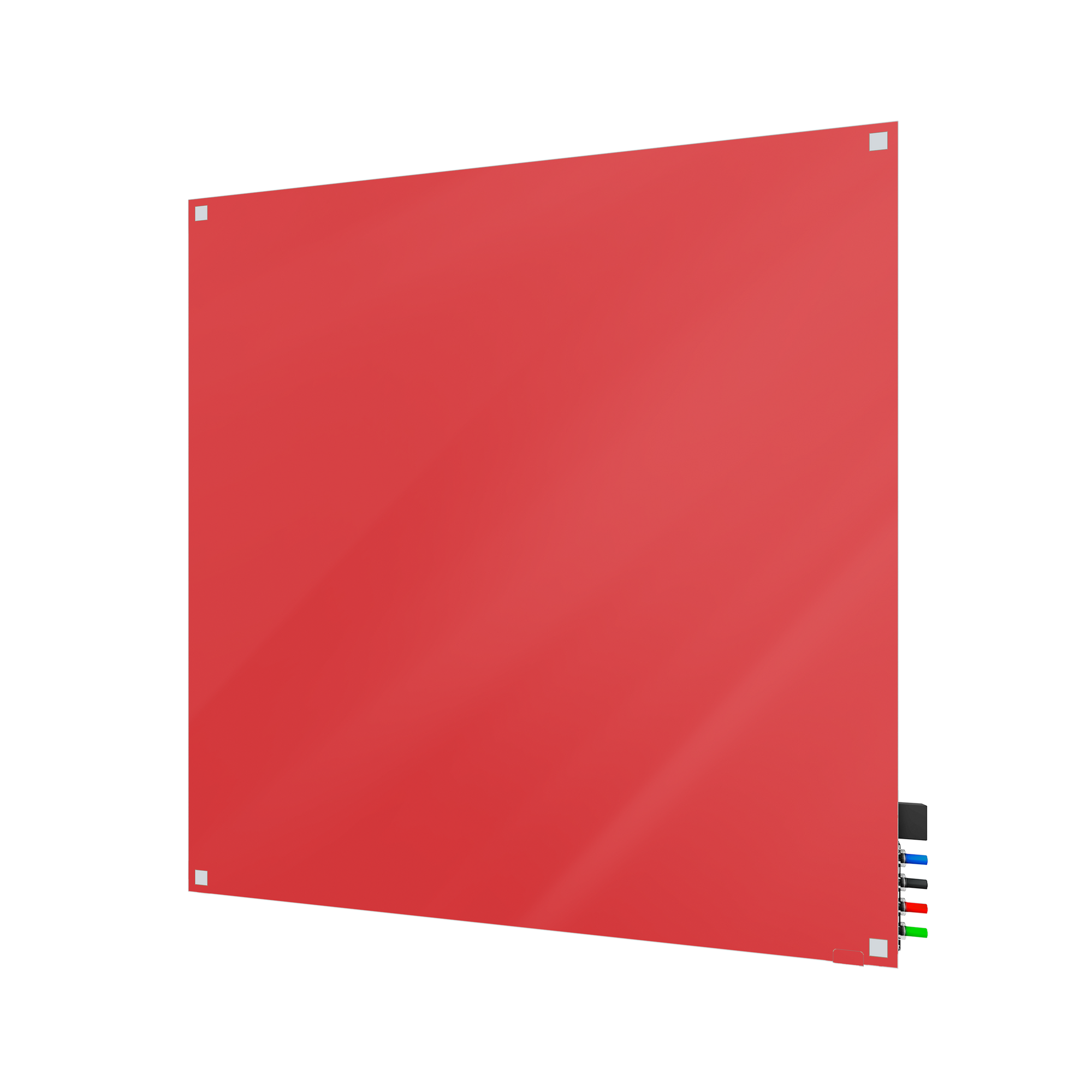 Ghent Harmony Glassboard w/ Standoffs, Magnetic, Square Corners, 4'H x 4'W, Rose_0