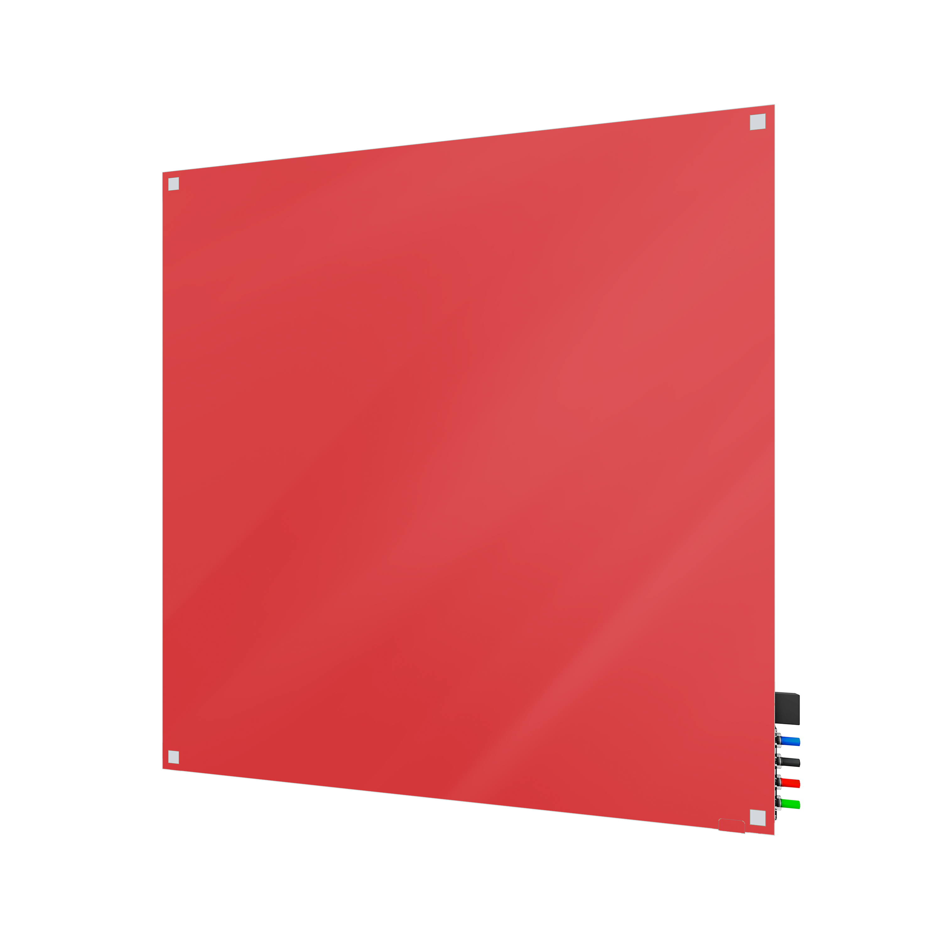 Ghent Harmony Glassboard w/ Standoffs, Non-magnetic, Square Corners, 4'H x 4'W, Rose_0