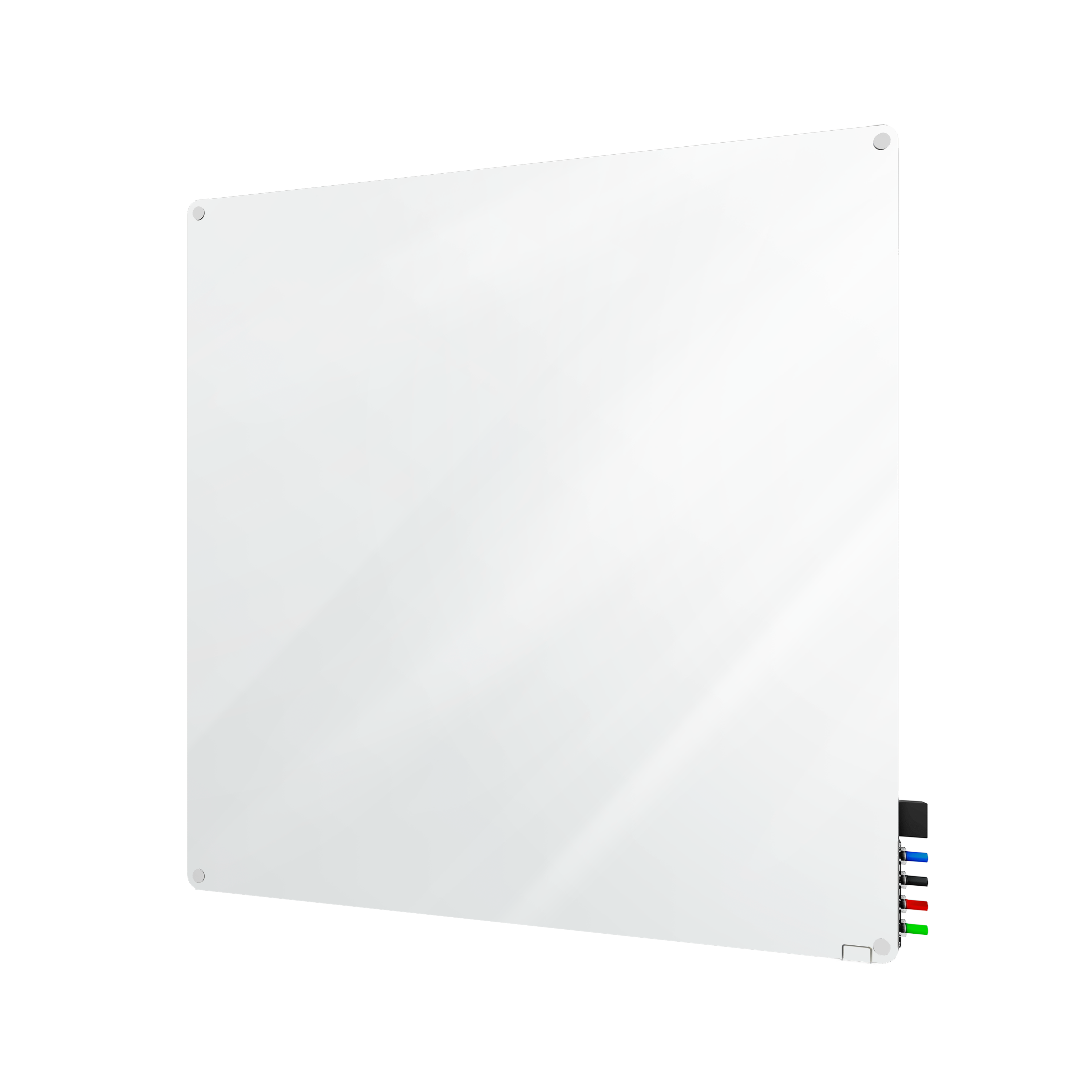 Ghent Harmony Glassboard w/ Standoffs, Non-magnetic, Radius Corners, 4'H x 4'W, White_0