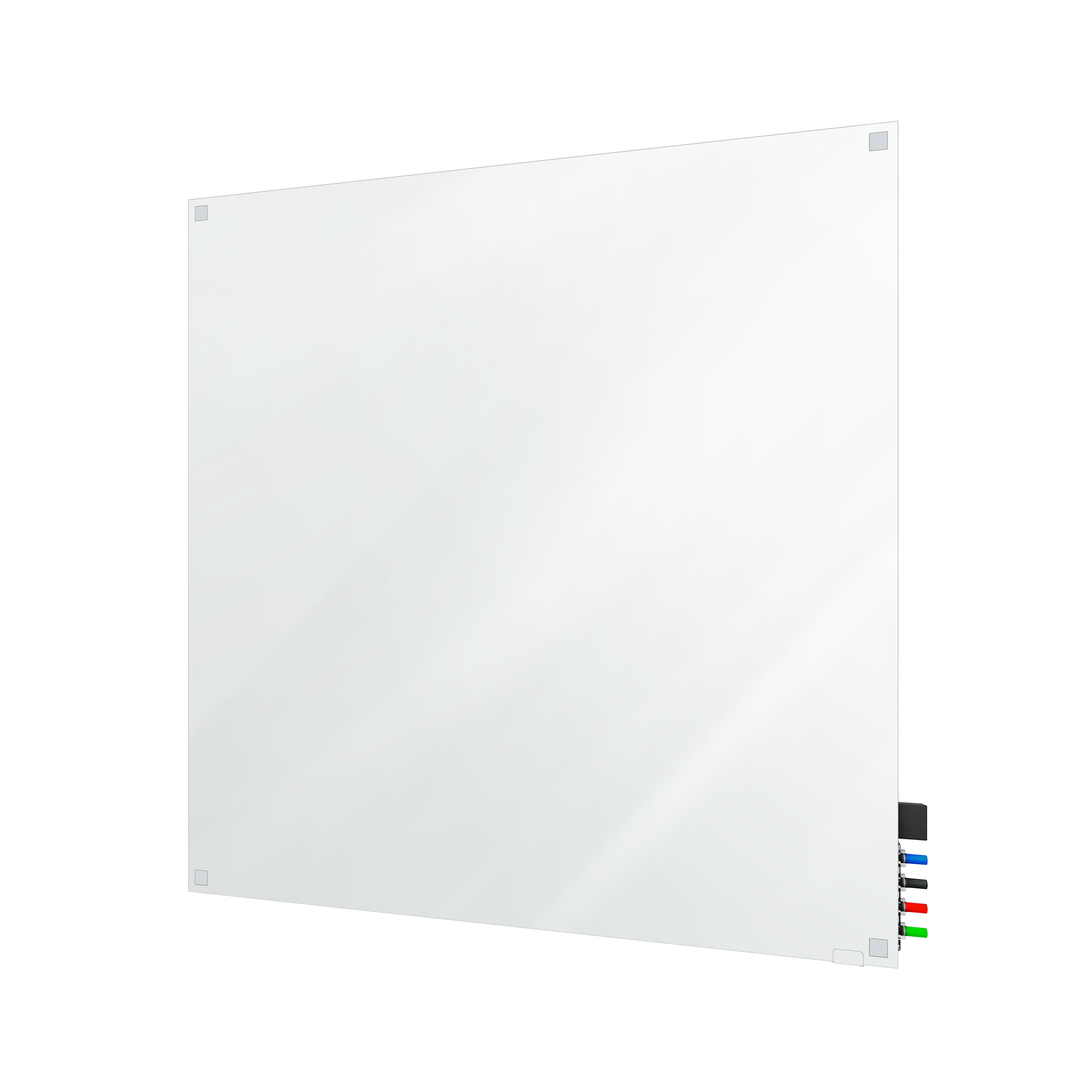 Ghent Harmony Glassboard w/ Standoffs, Magnetic, Square Corners, 4'H x 4'W, White_0