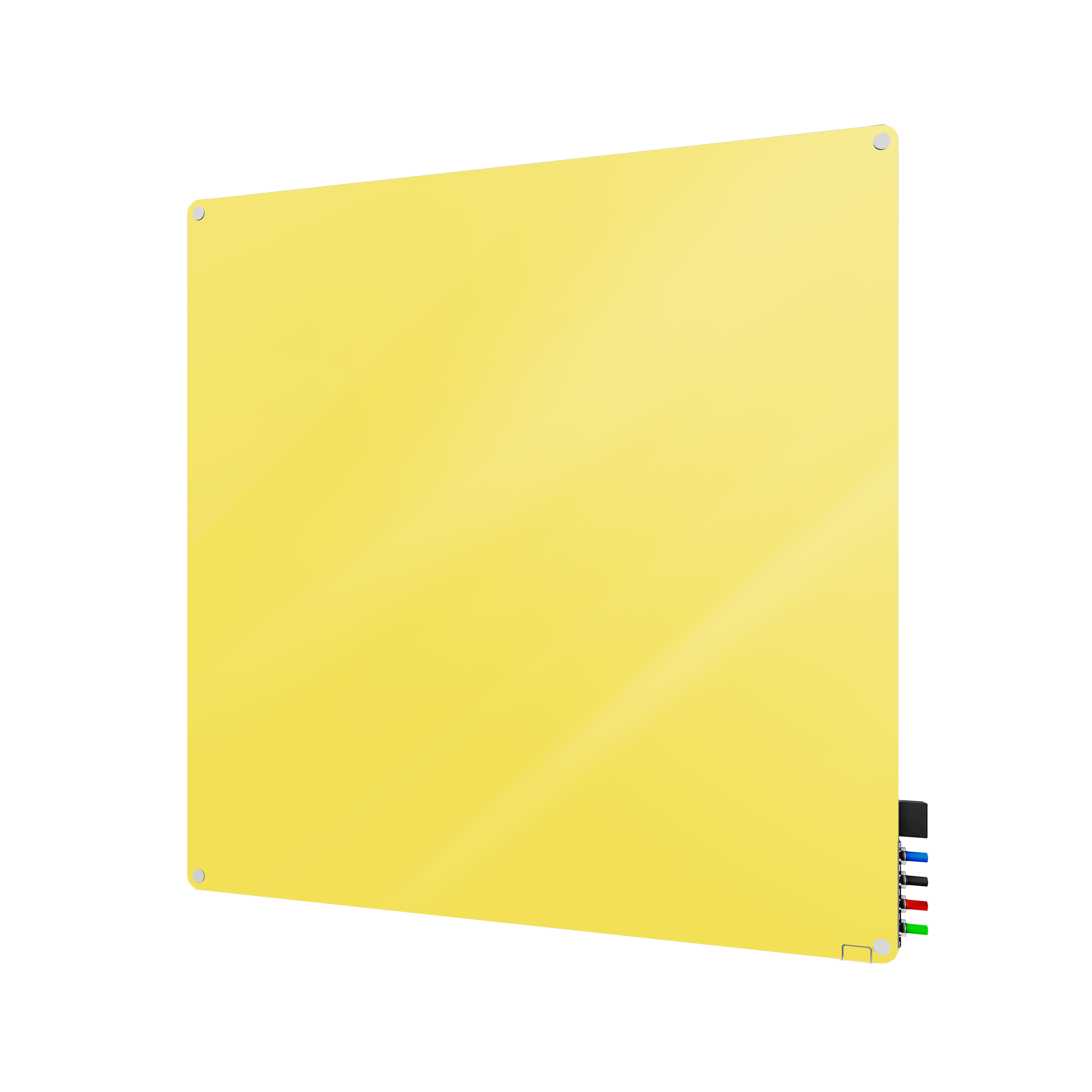 Ghent Harmony Glassboard w/ Standoffs, Magnetic, Radius Corners, 4'H x 4'W, Yellow_0