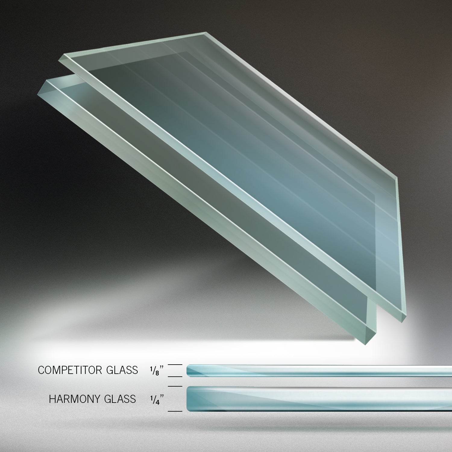 Ghent Harmony Glassboard w/ Standoffs, Non-magnetic, Square Corners, 3'H x 4'W, White_3