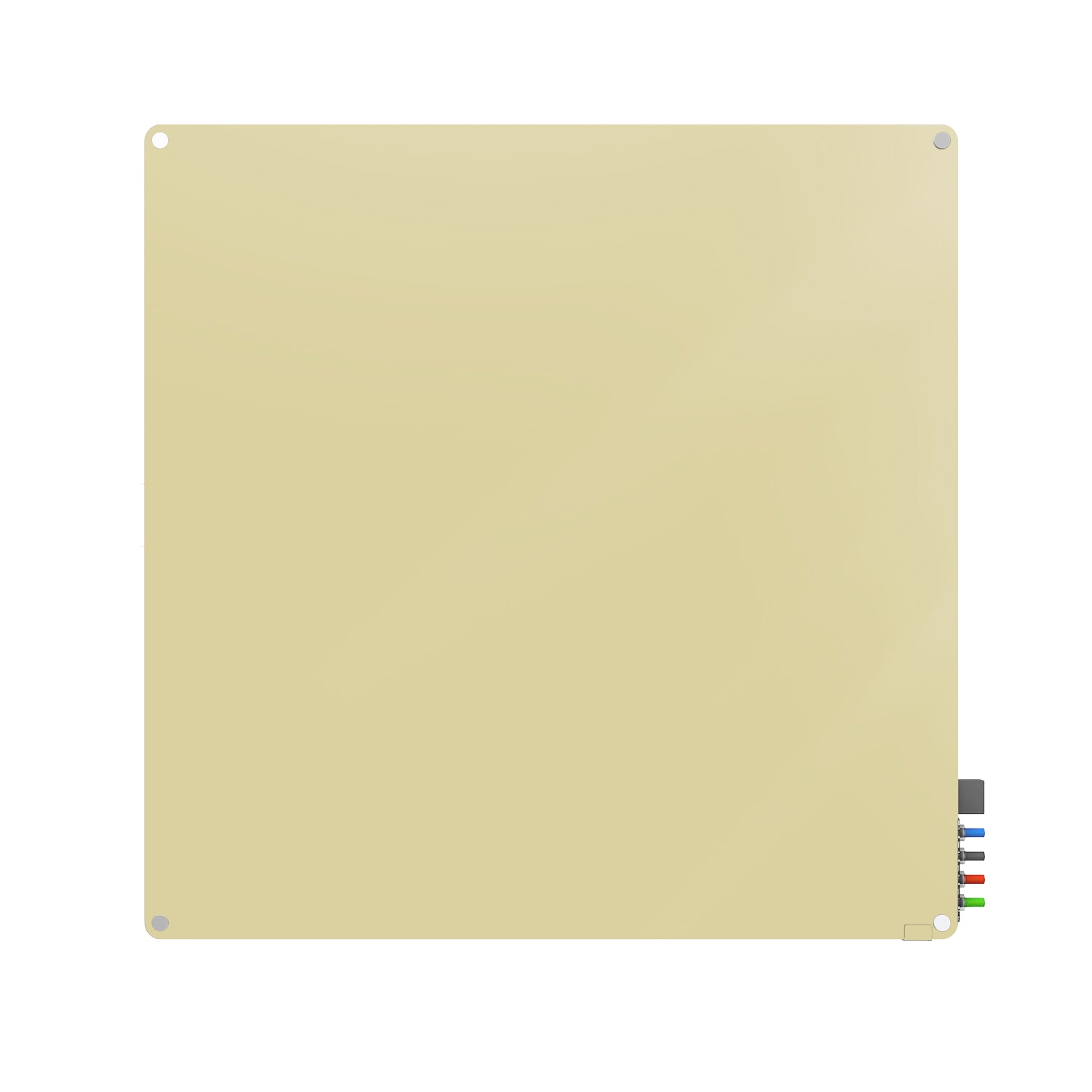 Ghent Harmony Glassboard w/ Standoffs, Magnetic, Radius Corners, 4'H x 4'W, Beige_1