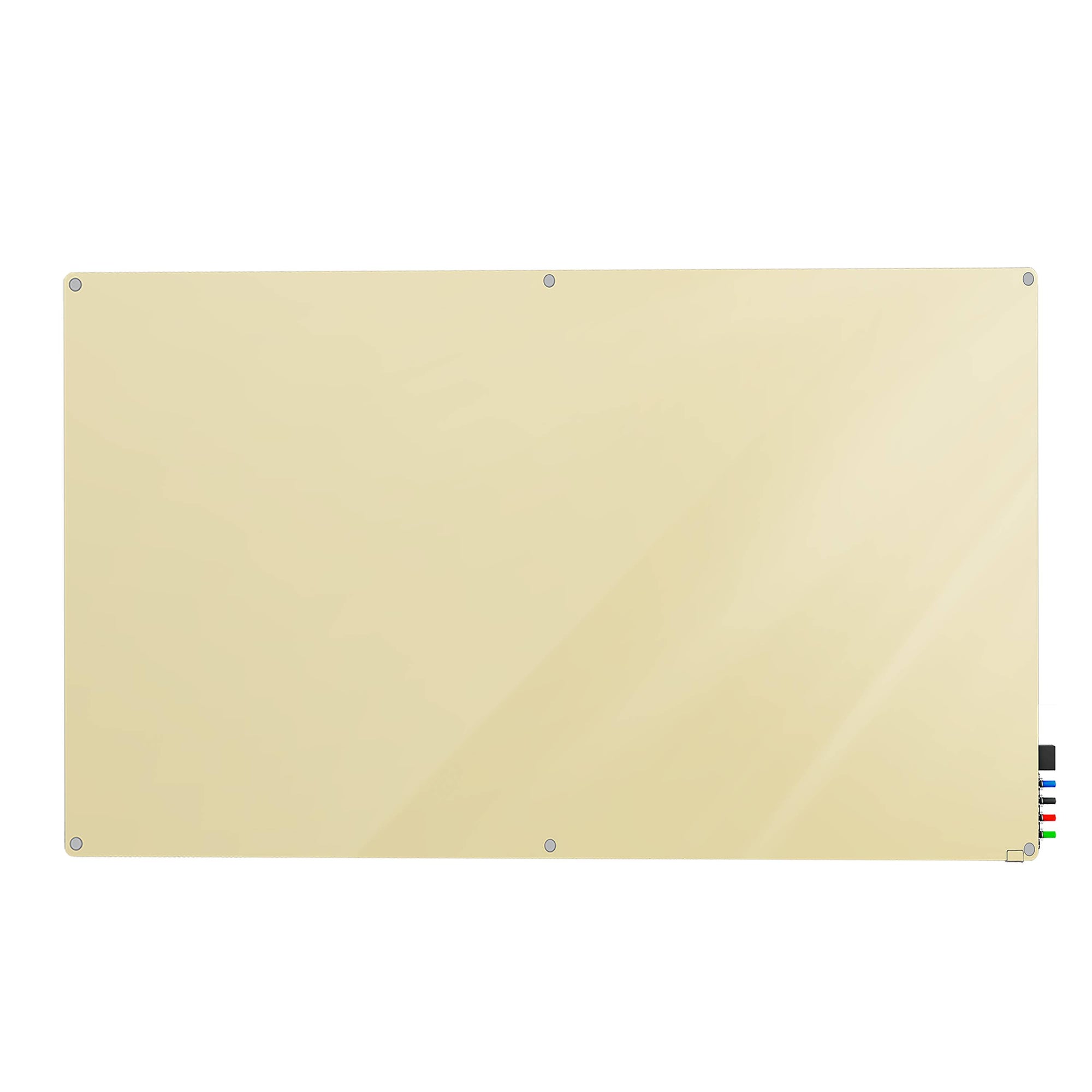 Ghent Harmony Glassboard w/ Standoffs, Non-magnetic, Radius Corners, 4&#39;H x 5&#39;W, Beige_0