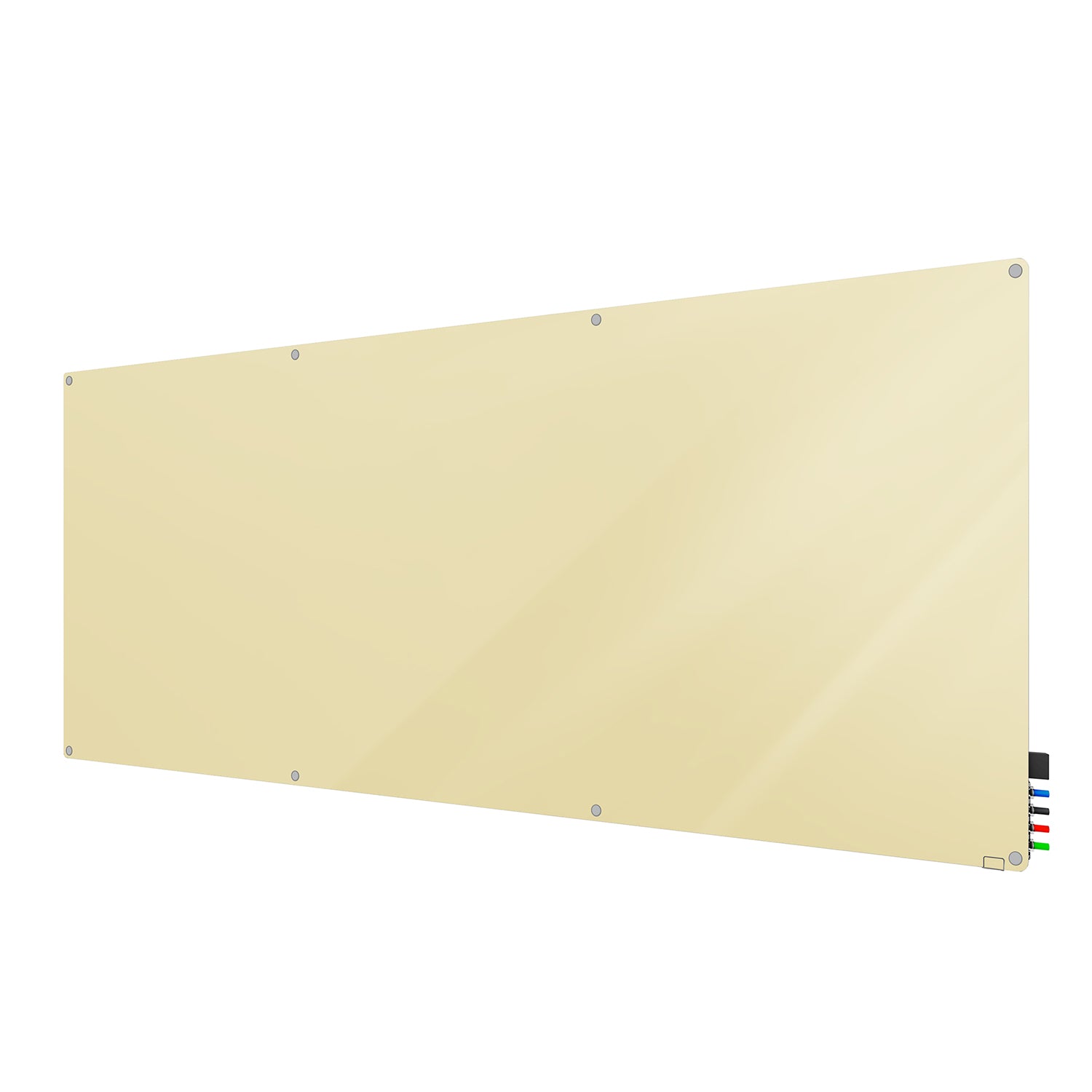 Ghent Harmony Glassboard w/ Standoffs, Magnetic, Radius Corners, 4'H x 10'W, Beige_1