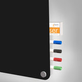 Ghent Harmony Glassboard w/ Standoffs, Non-magnetic, Radius Corners, 2'H x 3'W, Black_2