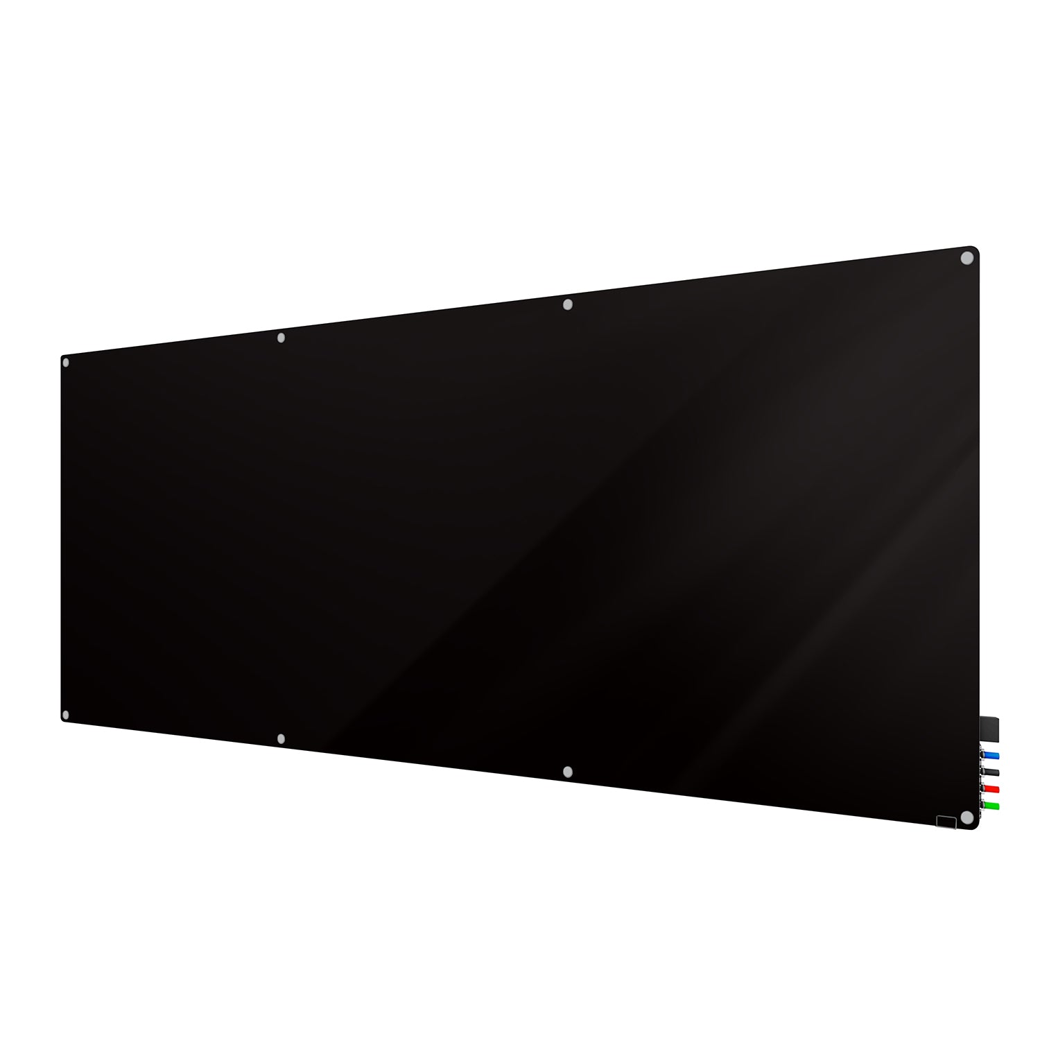 Ghent Harmony Glassboard w/ Standoffs, Magnetic, Radius Corners, 4'H x 10'W, Black_1