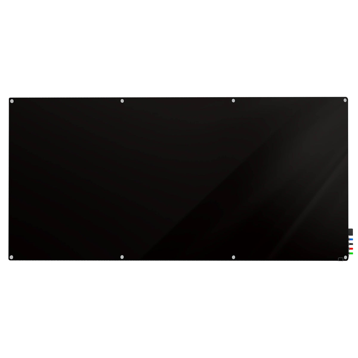 Ghent Harmony Glassboard w/ Standoffs, Non-magnetic, Radius Corners, 4'H x 10'W, Black_0