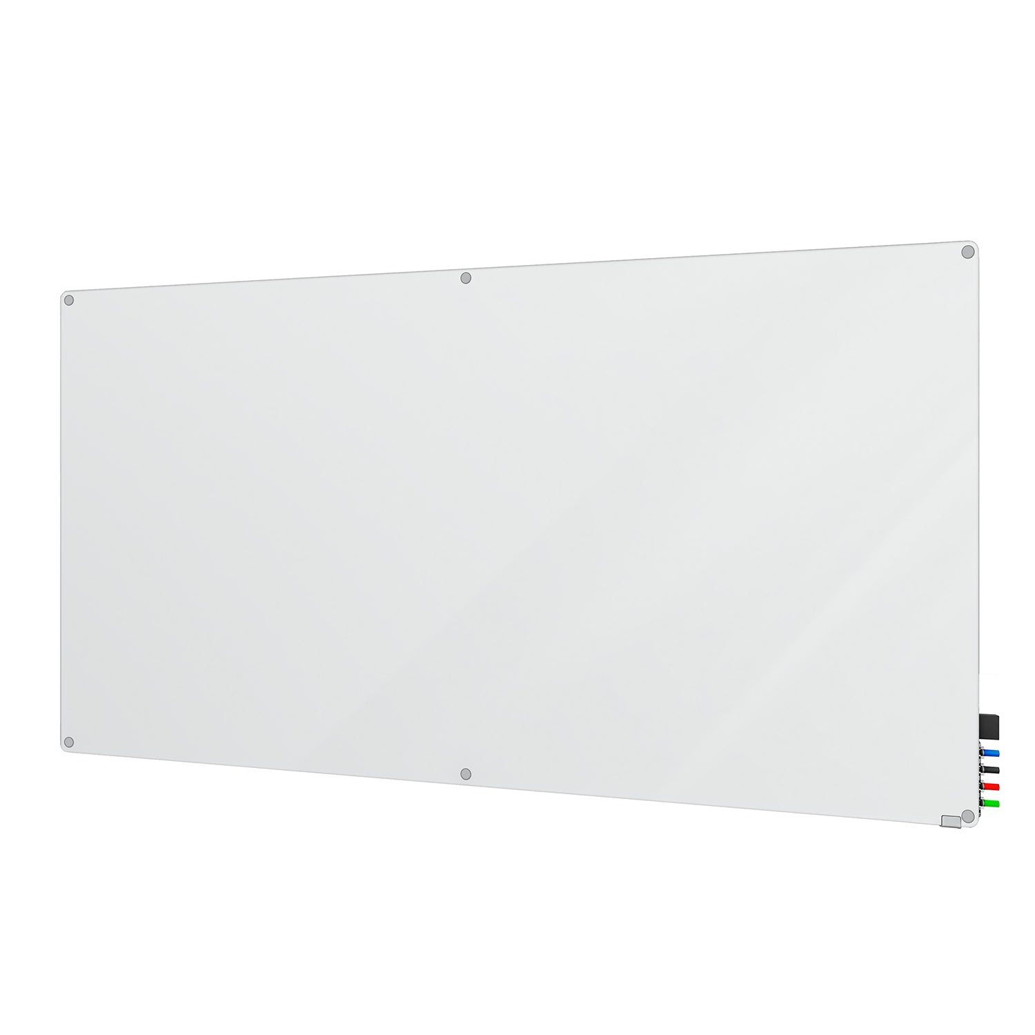 Ghent Harmony Frosted Glassboard w/ Standoffs, Non-magnetic, Radius Corners, 4'H x 5'W_1