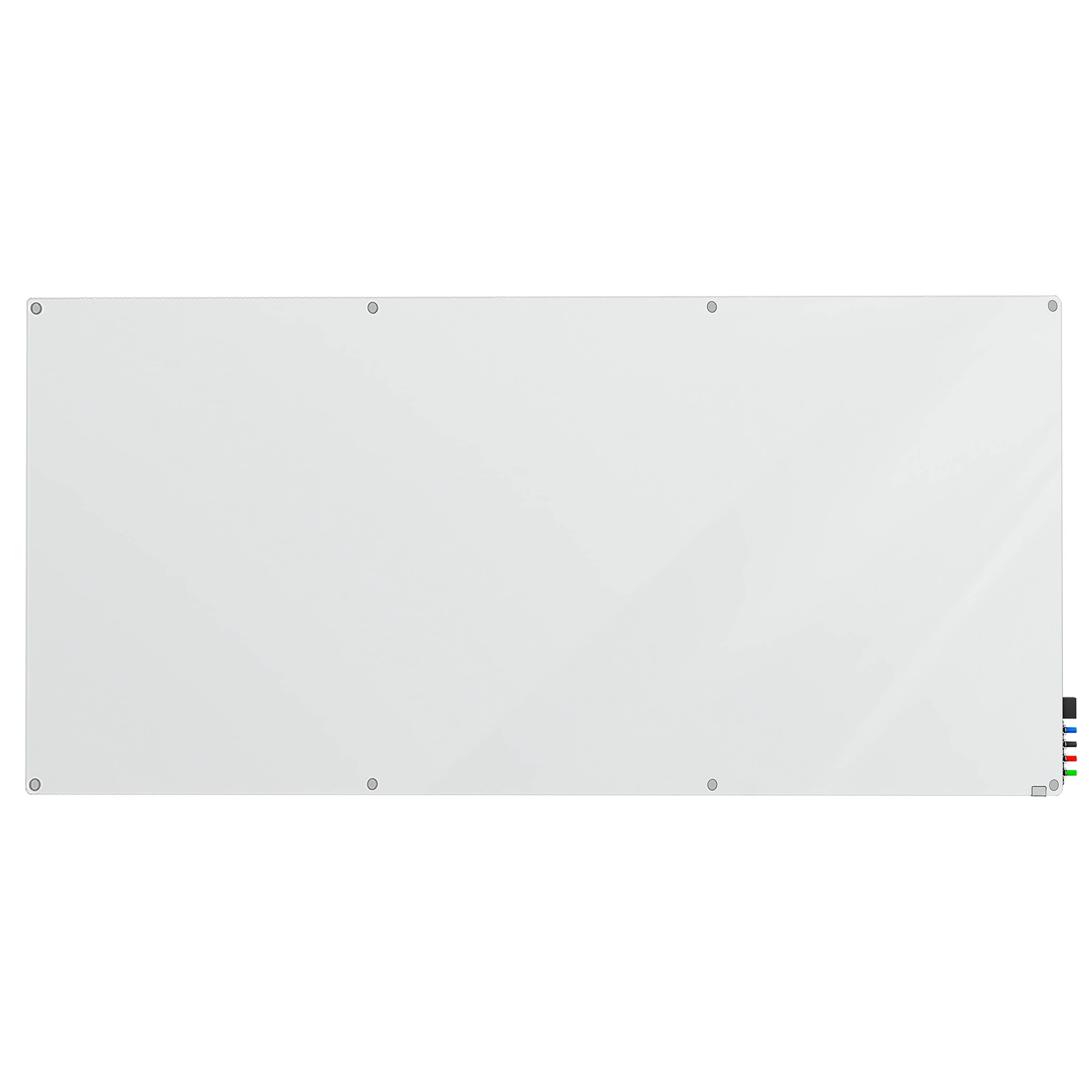 Ghent Harmony Glassboard w/ Standoffs, Non-magnetic, Radius Corners, 4'H x 10'W, Frosted_0