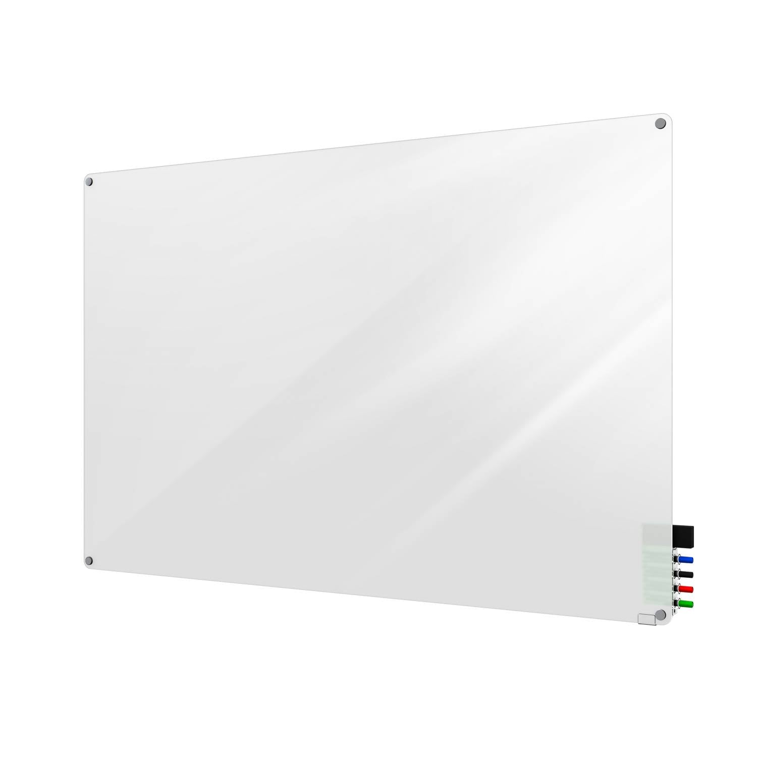 Ghent Harmony Frosted Glassboard w/ Standoffs, Non-magnetic, Radius Corners, 2'H x 3'W_1