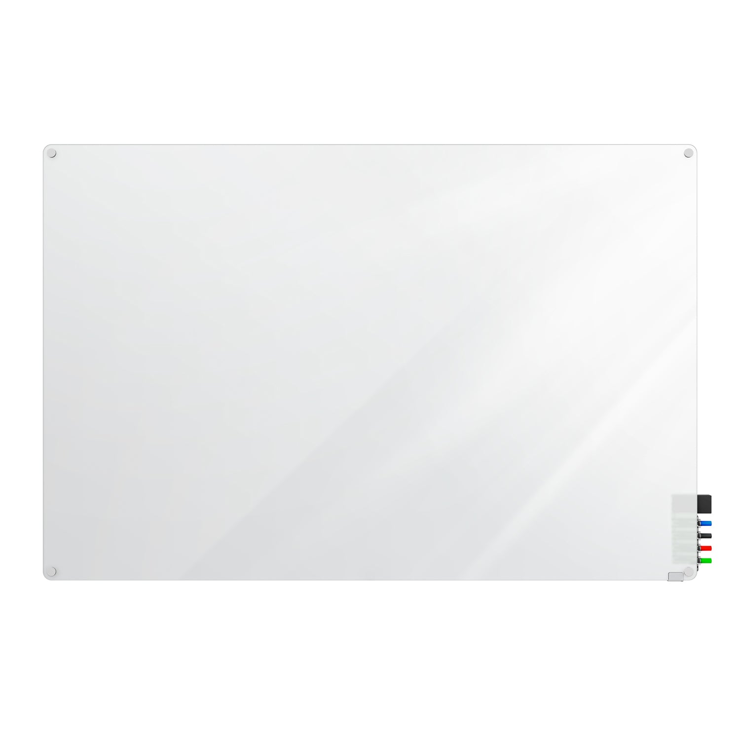 Ghent Harmony Frosted Glassboard w/ Standoffs, Non-magnetic, Radius Corners, 2'H x 3'W_0