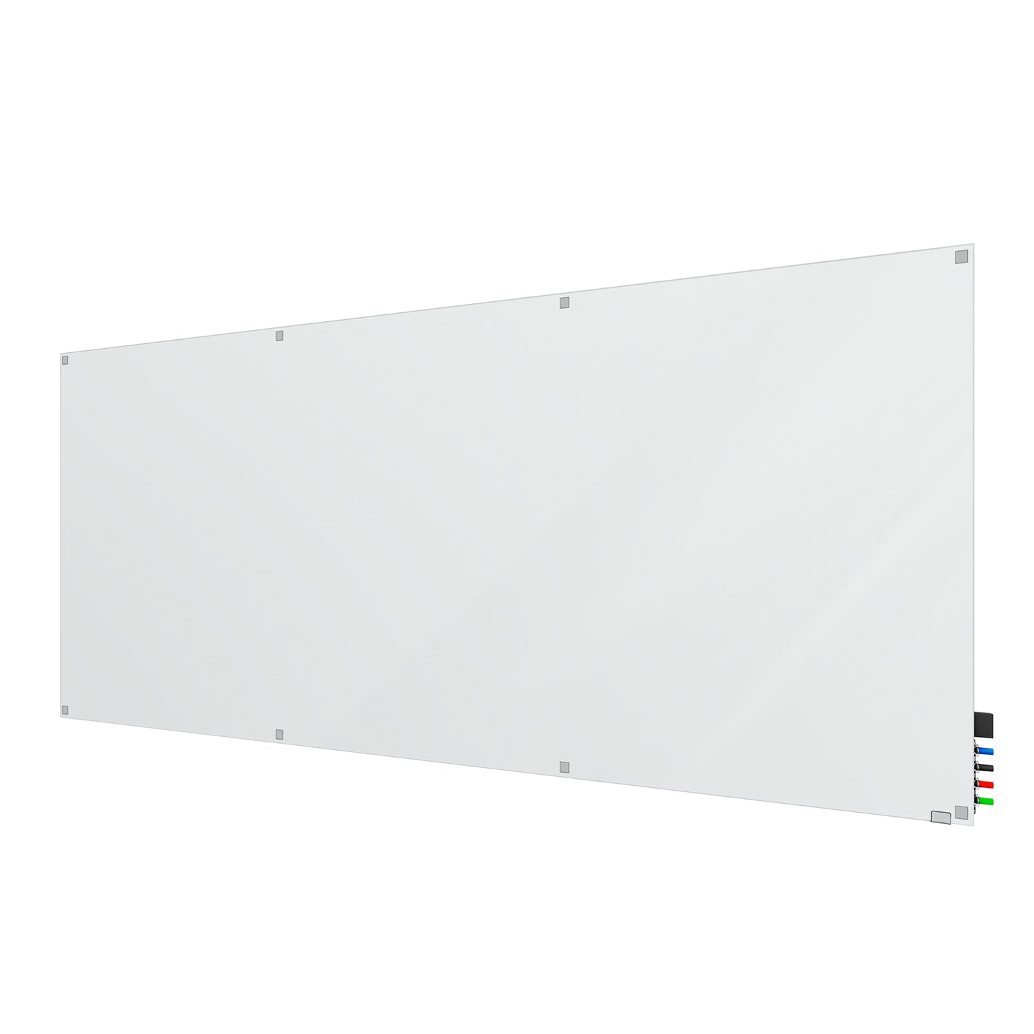 Ghent Harmony Glassboard w/ Standoffs, Non-magnetic, Square Corners, 4'H x 10'W, Frosted_1