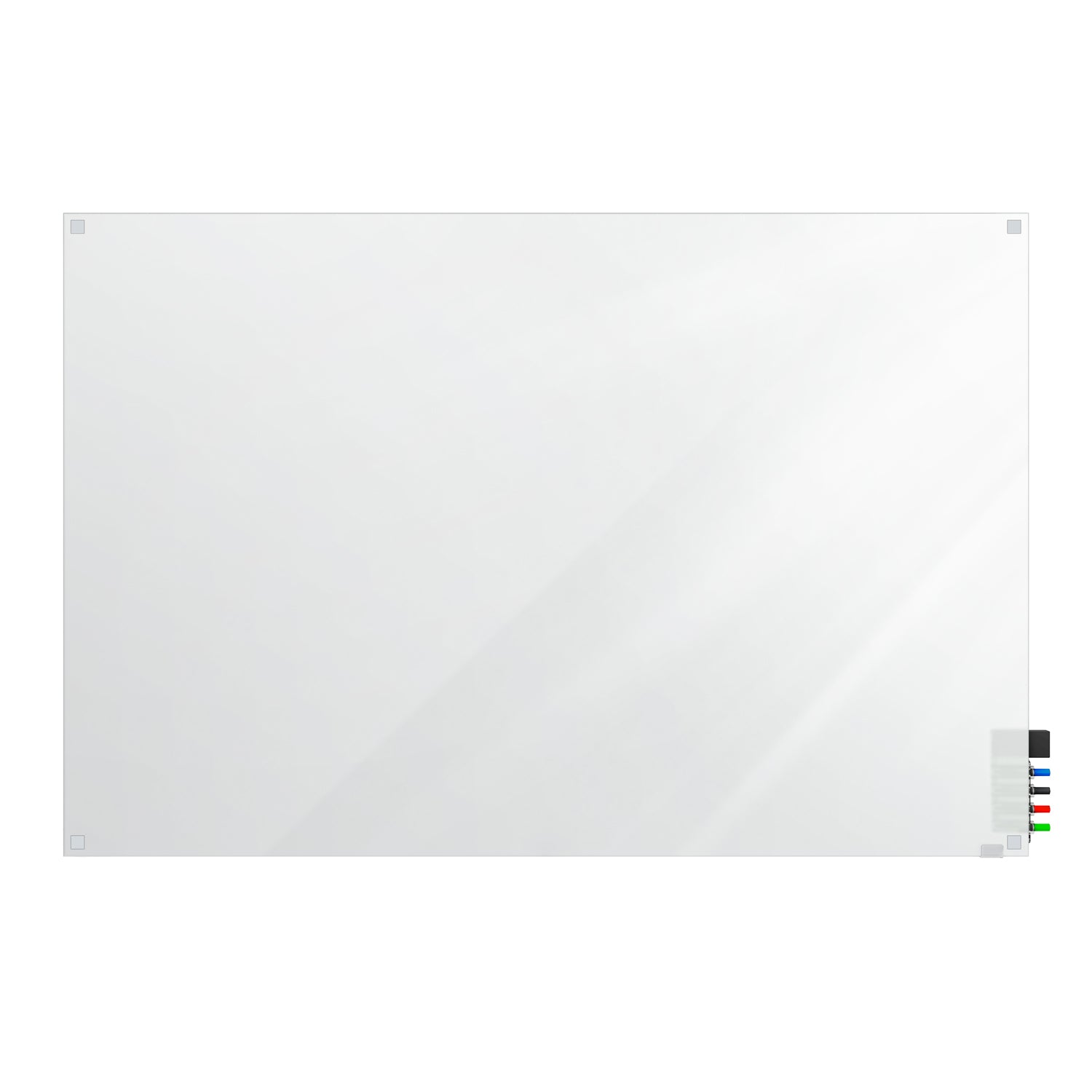 Ghent Harmony Frosted Glassboard w/ Standoffs, Non-magnetic, Square Corners, 4'H x 4'W_1