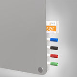Ghent Harmony Glass Whiteboard w/ Standoffs, Non-magnetic, Radius Corners, 3'H x 4'W, Gray_2