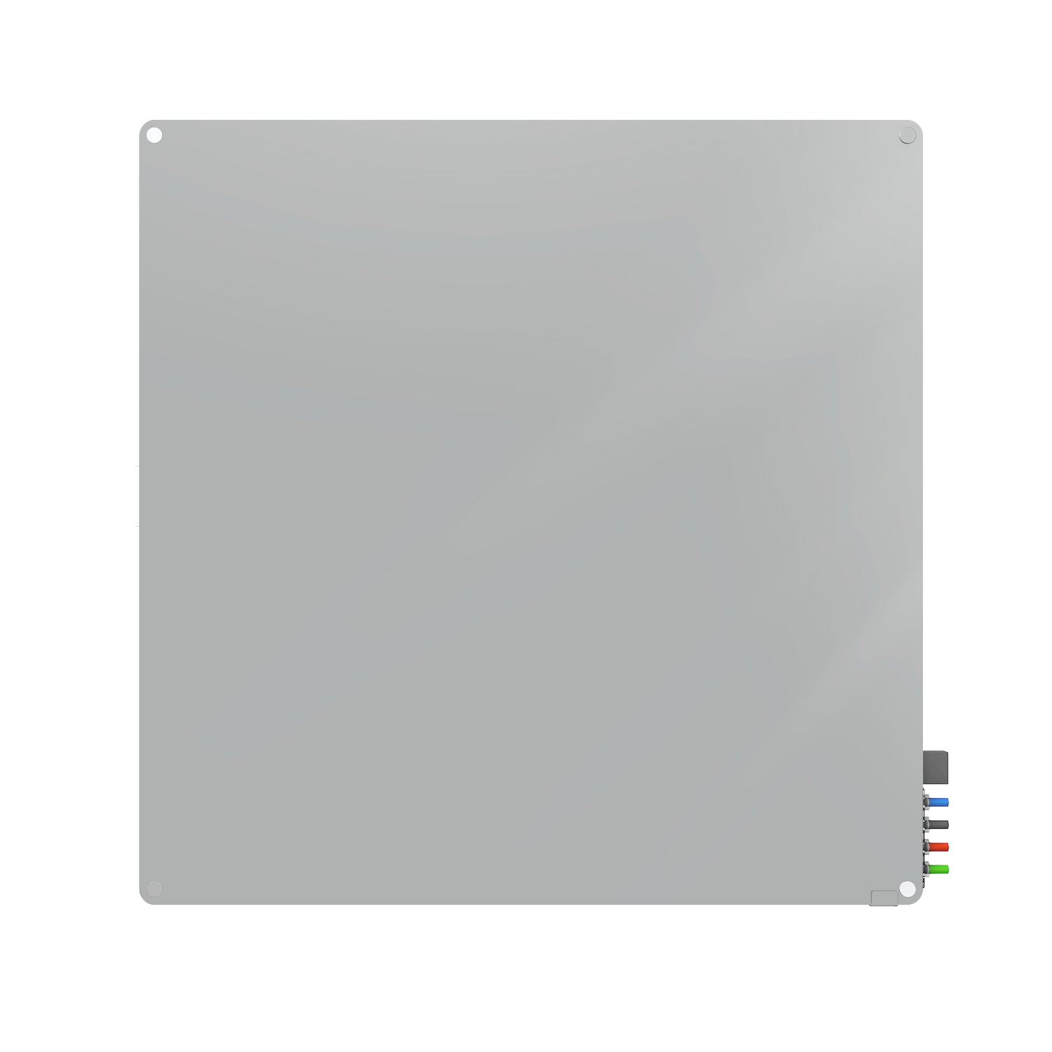 Ghent Harmony Glassboard w/ Standoffs, Magnetic, Radius Corners, 4'H x 4'W, Gray_1