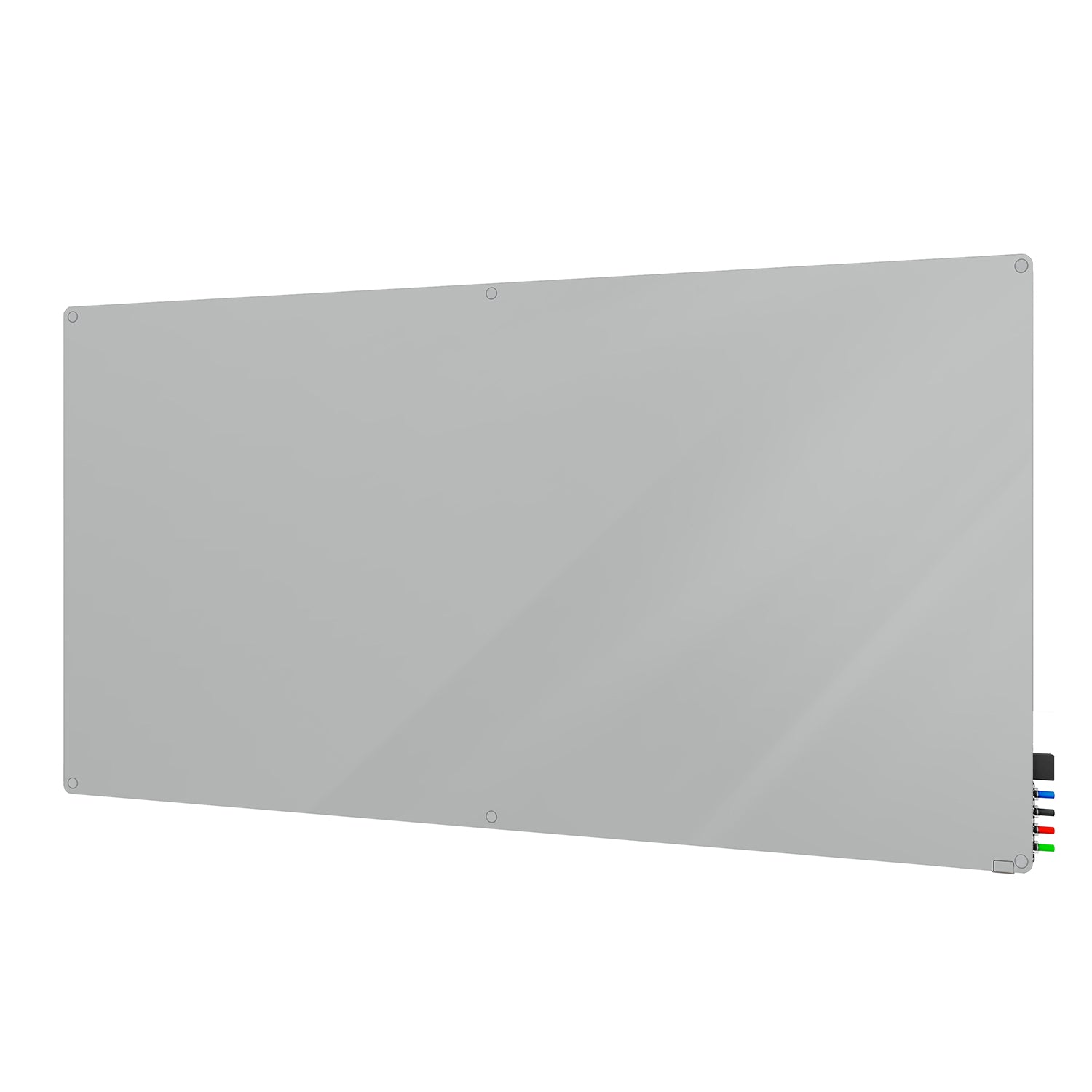 Ghent Harmony Glassboard w/ Standoffs, Magnetic, Radius Corners, 4'H x 5'W, Gray_1