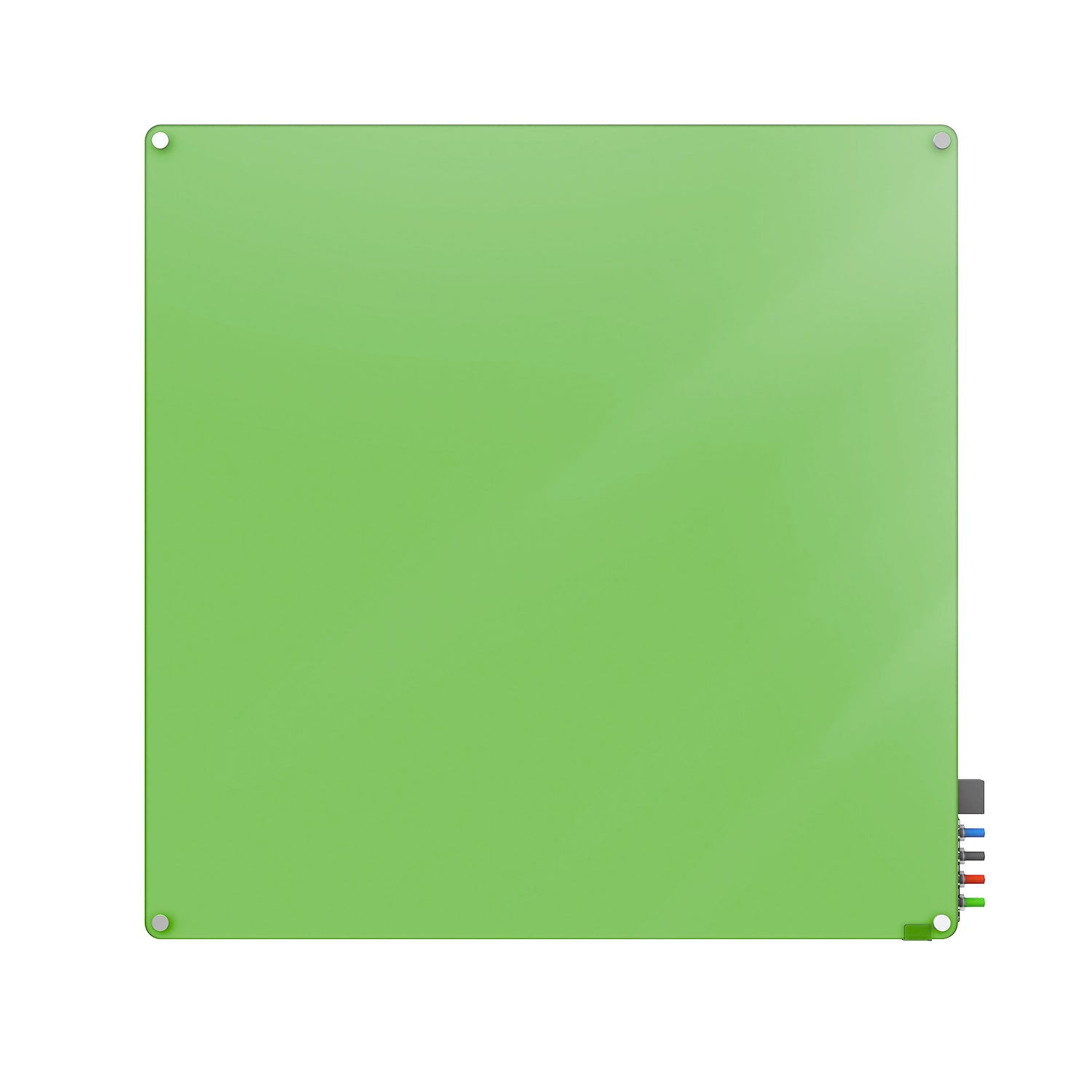 Ghent Harmony Glassboard w/ Standoffs, Magnetic, Radius Corners, 4'H x 4'W, Green_1