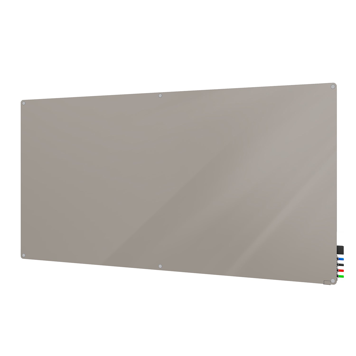 Ghent Harmony Glassboard w/ Standoffs, Magnetic, Radius Corners, 4'H x 5'W, Lilac Gray_1