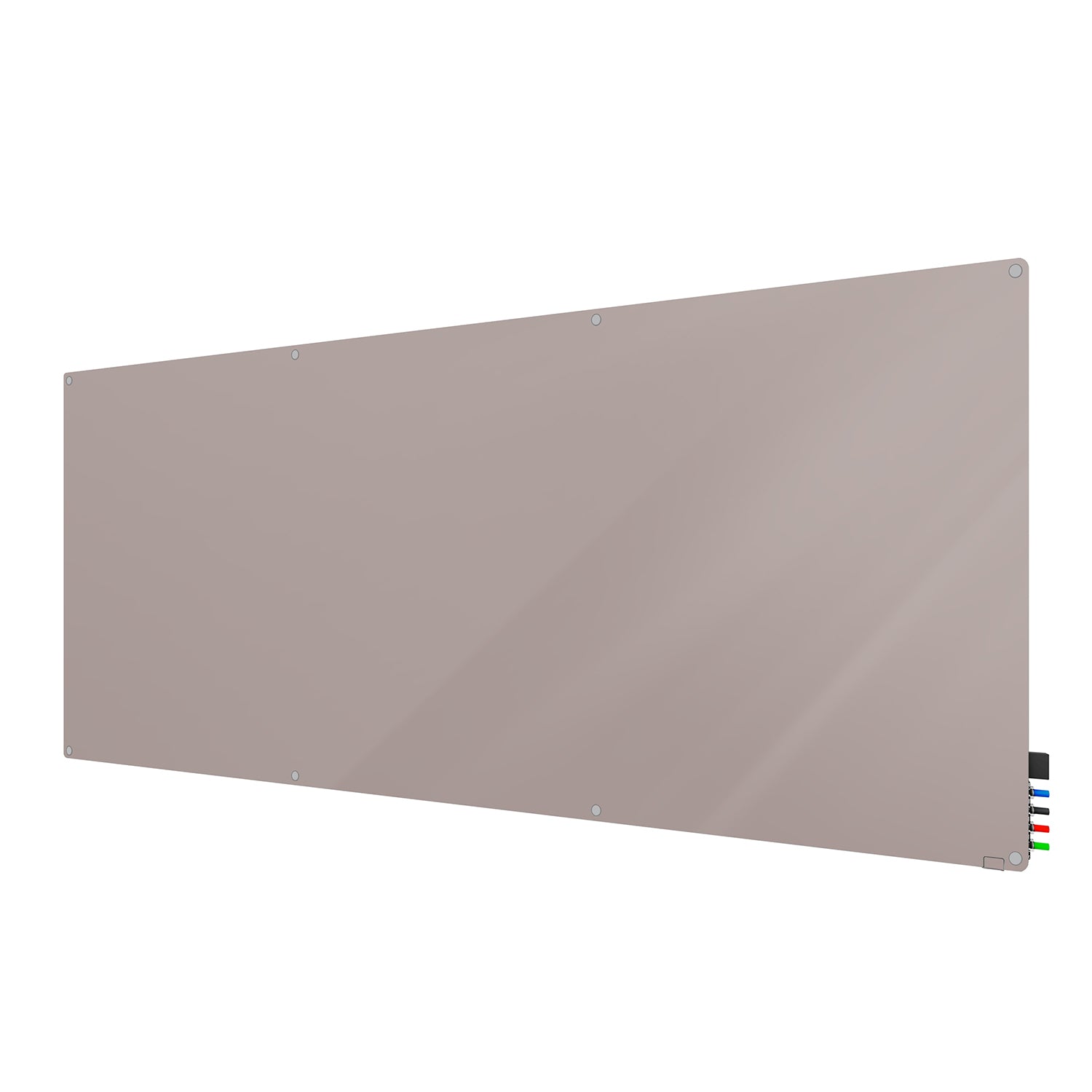 Ghent Harmony Glassboard w/ Standoffs, Magnetic, Radius Corners, 4'H x 10'W, Lilac Gray_1