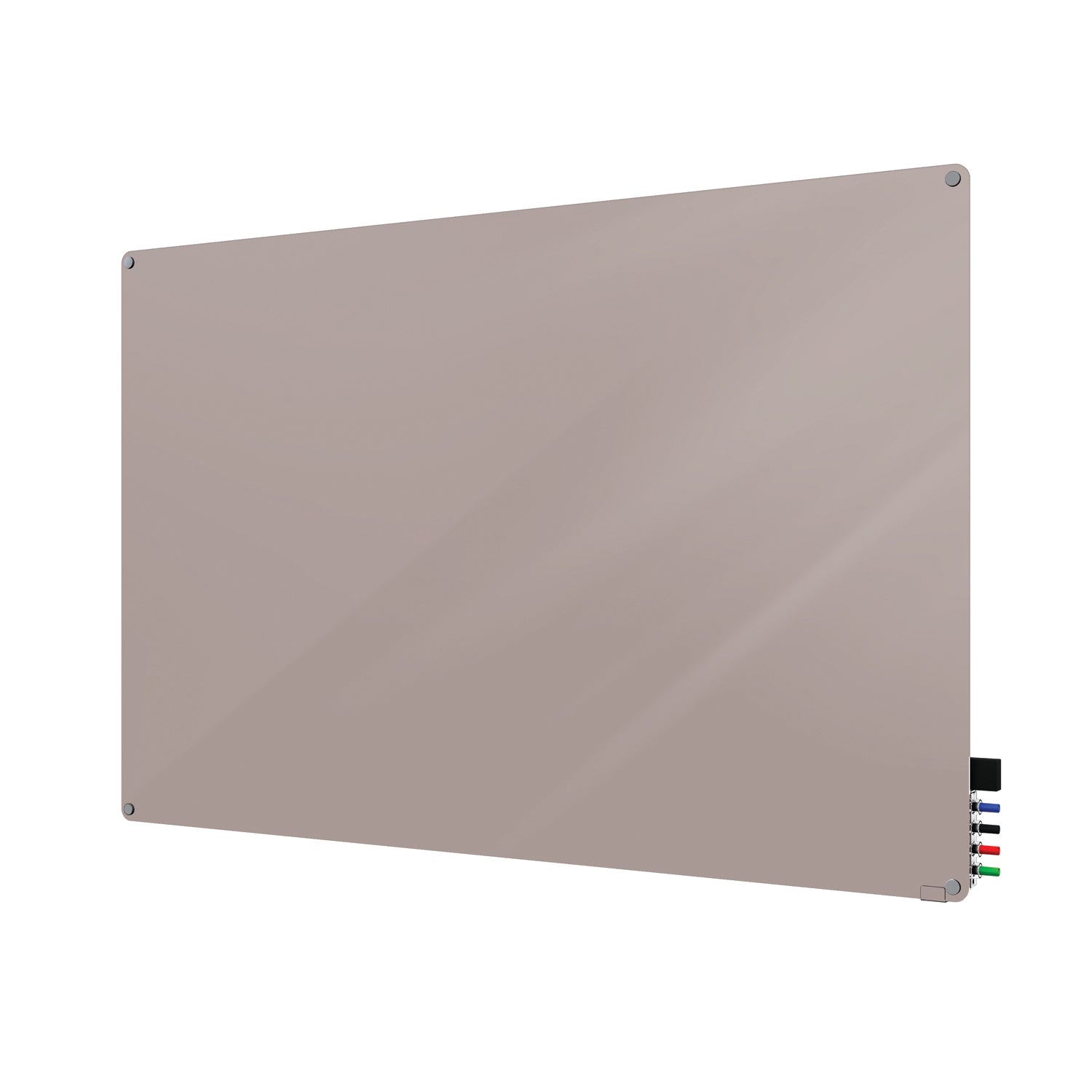 Ghent Harmony Glassboard w/ Standoffs, Magnetic, Radius Corners, 2'H x 3'W, Lilac Gray_1