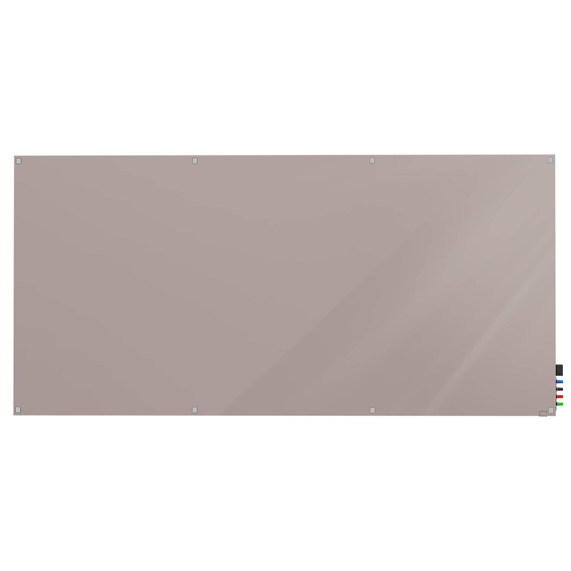Ghent Harmony Glassboard w/ Standoffs, Magnetic, Square Corners, 4'H x 10'W, Lilac Gray_0