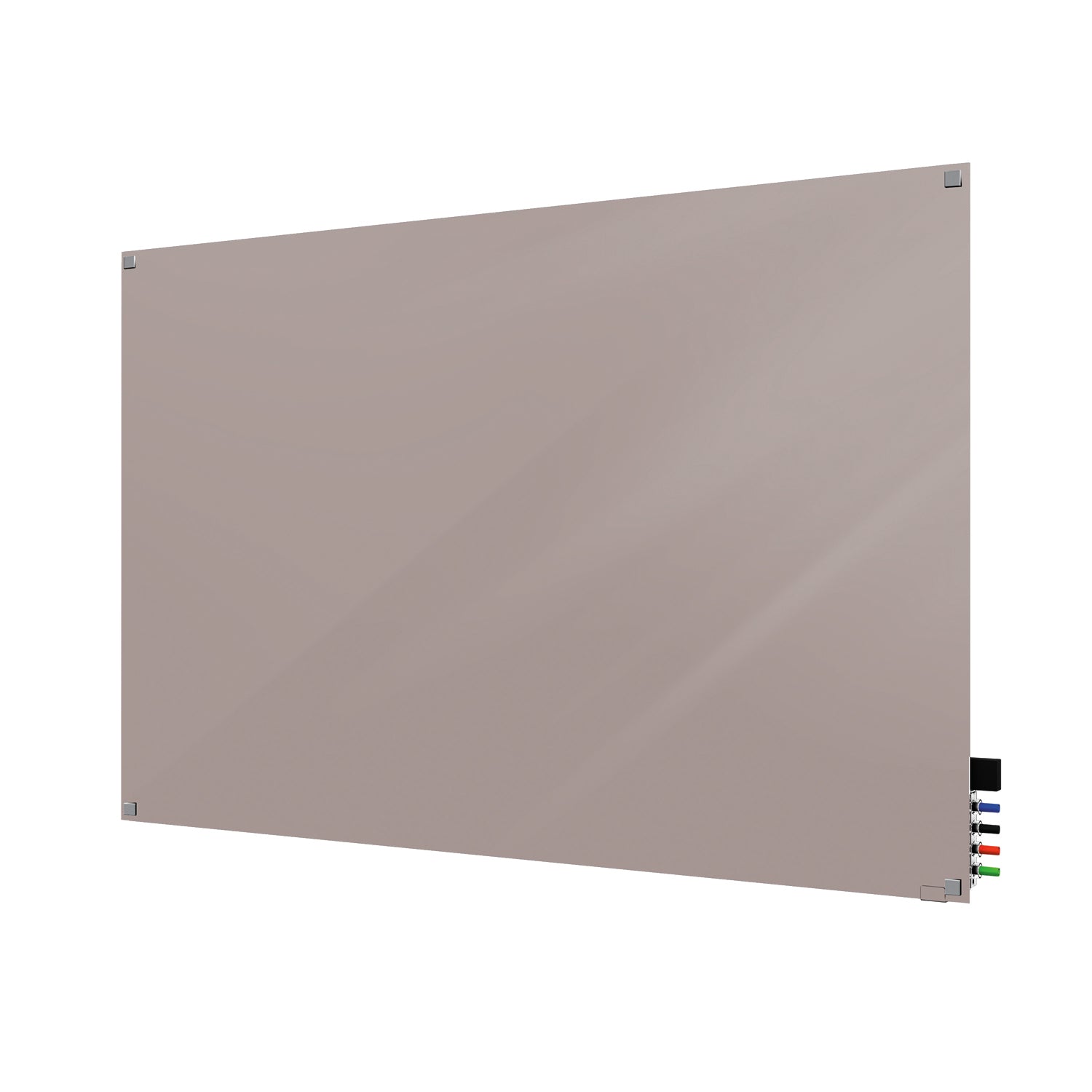 Ghent Harmony Glassboard w/ Standoffs, Magnetic, Square Corners, 2'H x 3'W, Lilac Gray_2