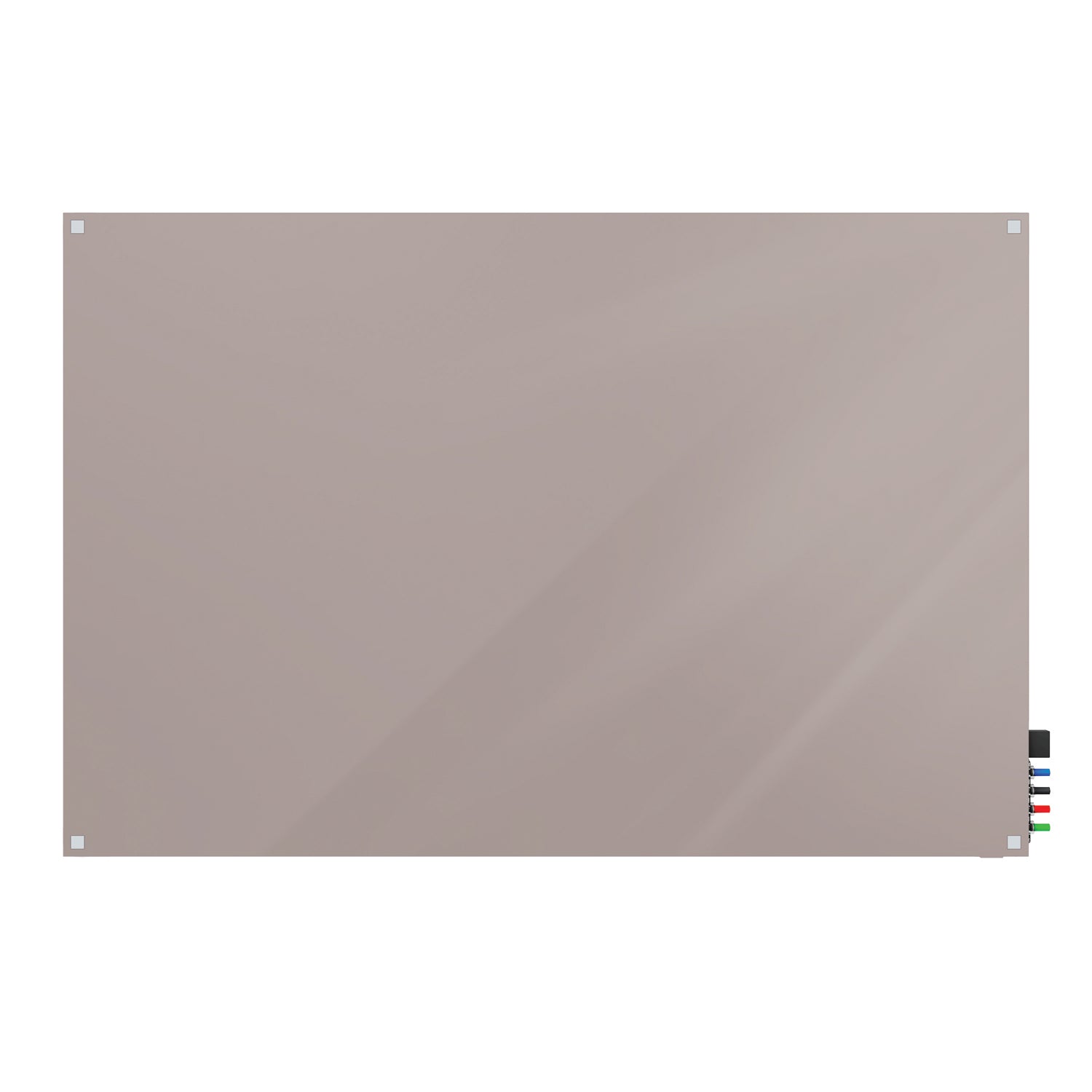 Ghent Harmony Glassboard w/ Standoffs, Magnetic, Square Corners, 3'H x 4'W, Lilac Gray_0