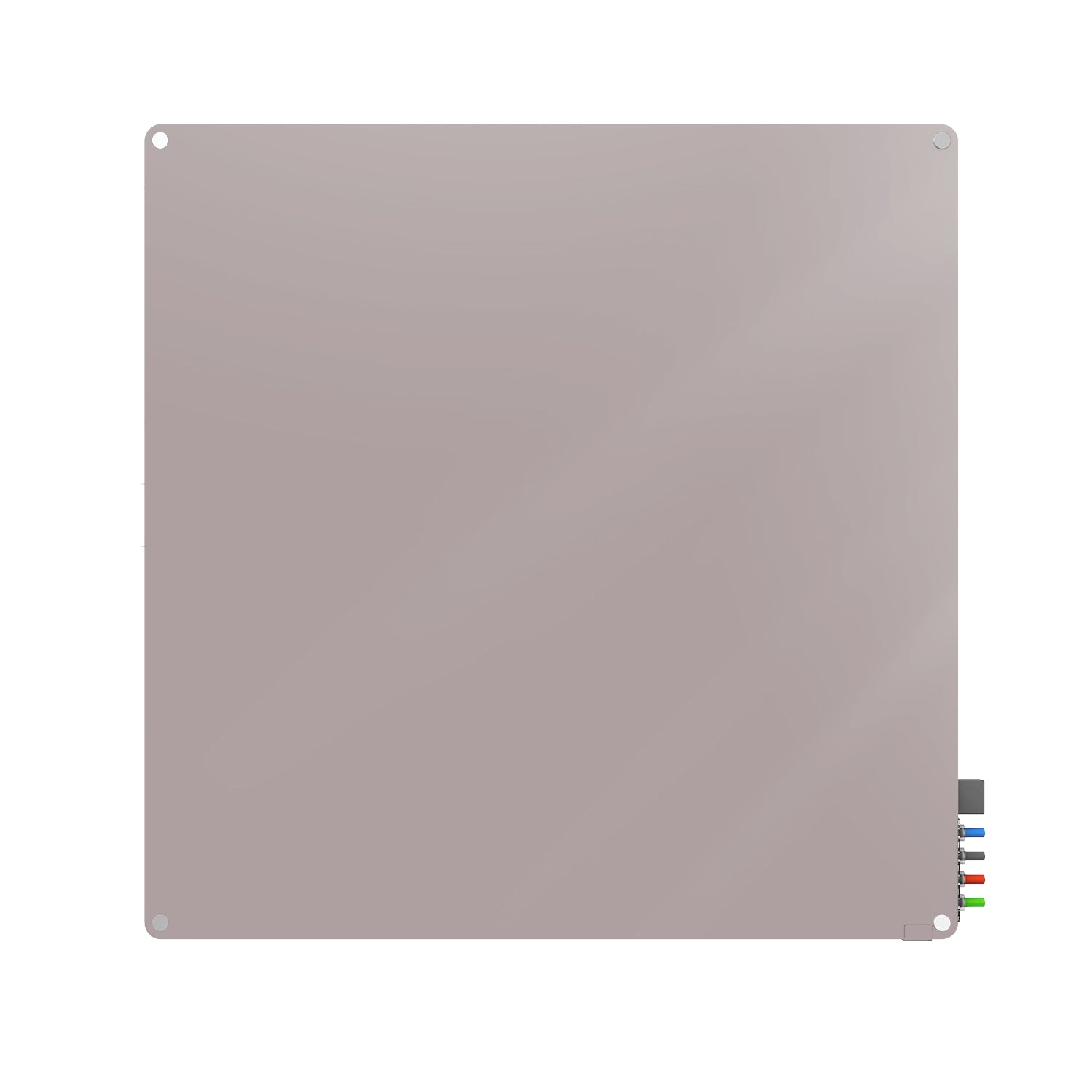 Ghent Harmony Glassboard w/ Standoffs, Magnetic, Radius Corners, 4'H x 4'W, Lilac Gray_1