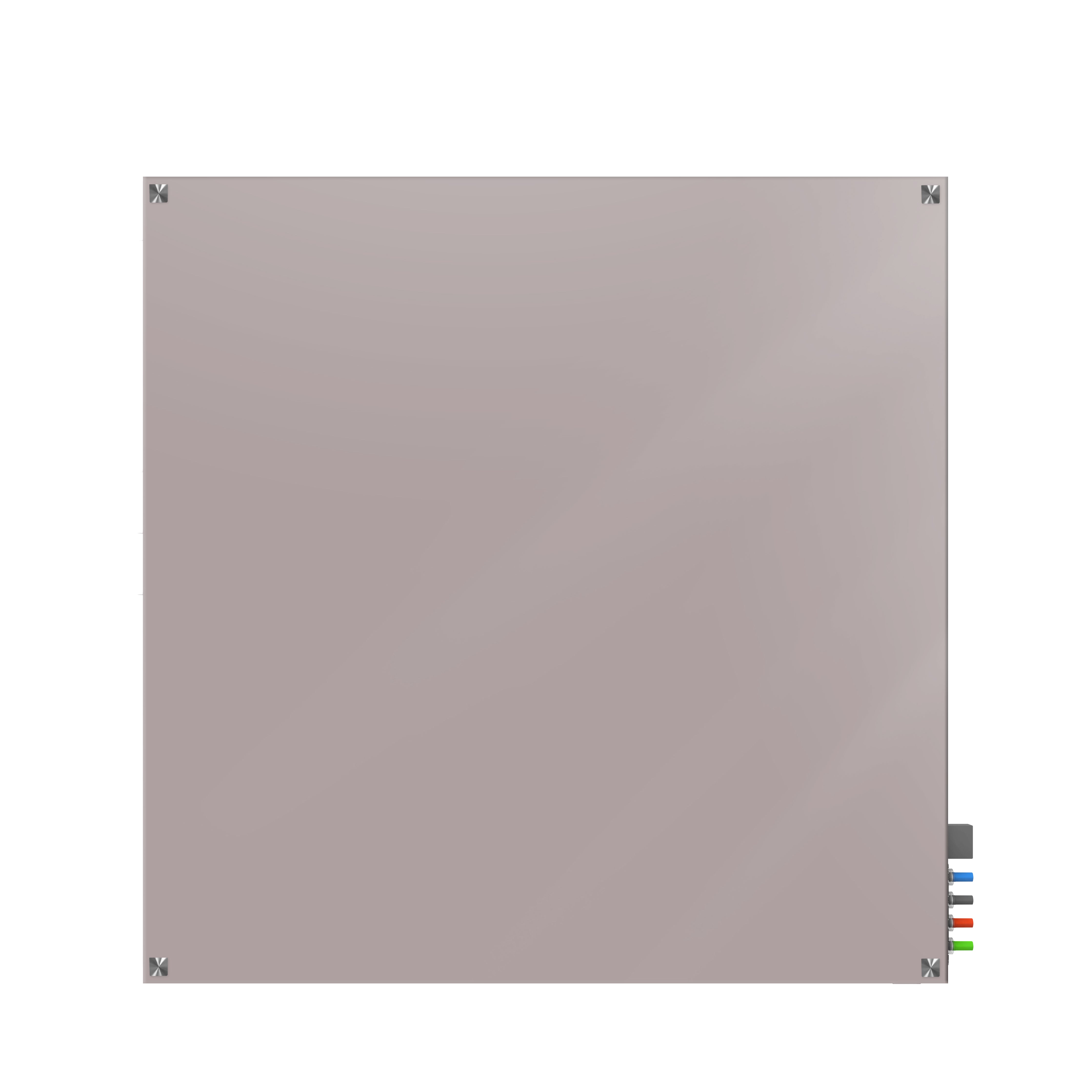 Ghent Harmony Glassboard w/ Standoffs, Magnetic, Square Corners, 4'H x 4'W, Lilac Gray_1