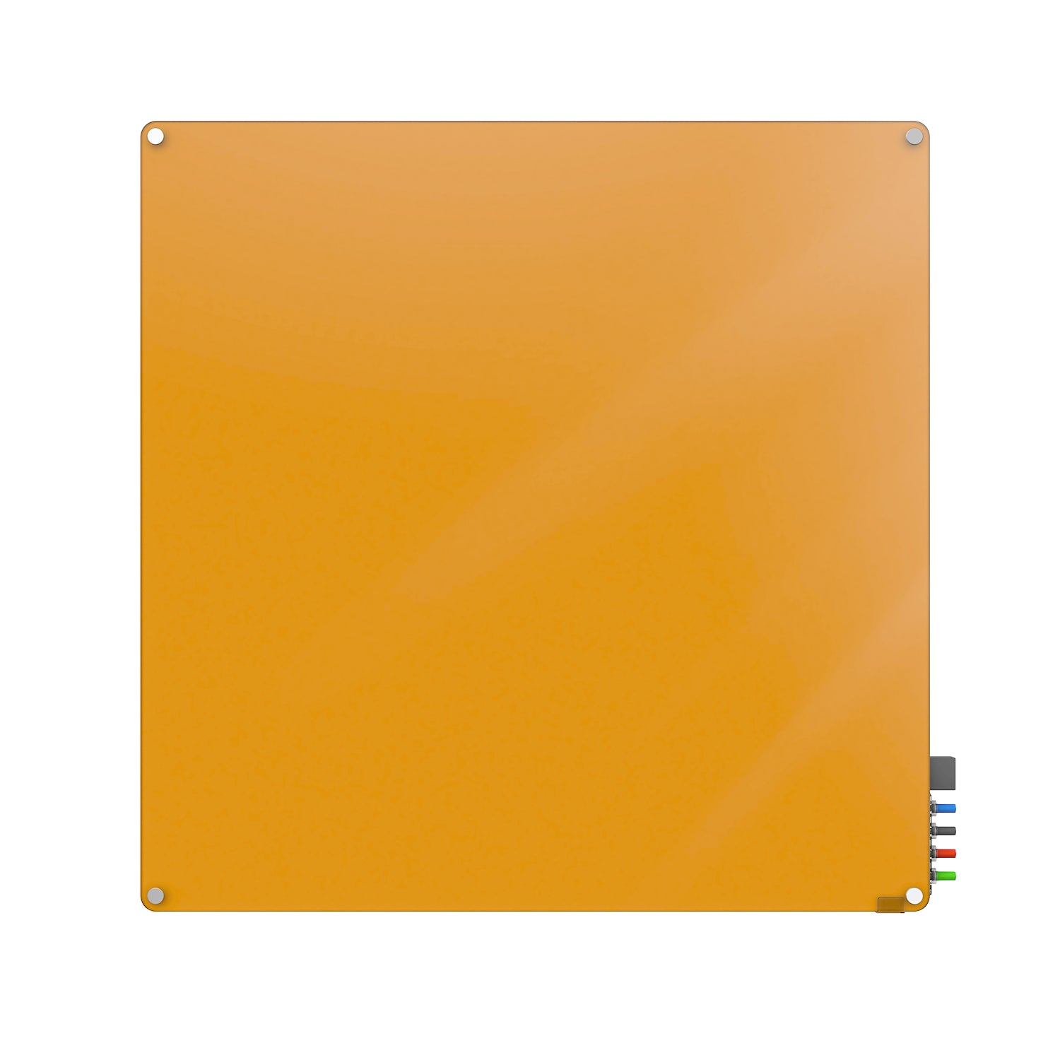 Ghent Harmony Glassboard w/ Standoffs, Magnetic, Radius Corners, 4'H x 4'W, Marigold_1