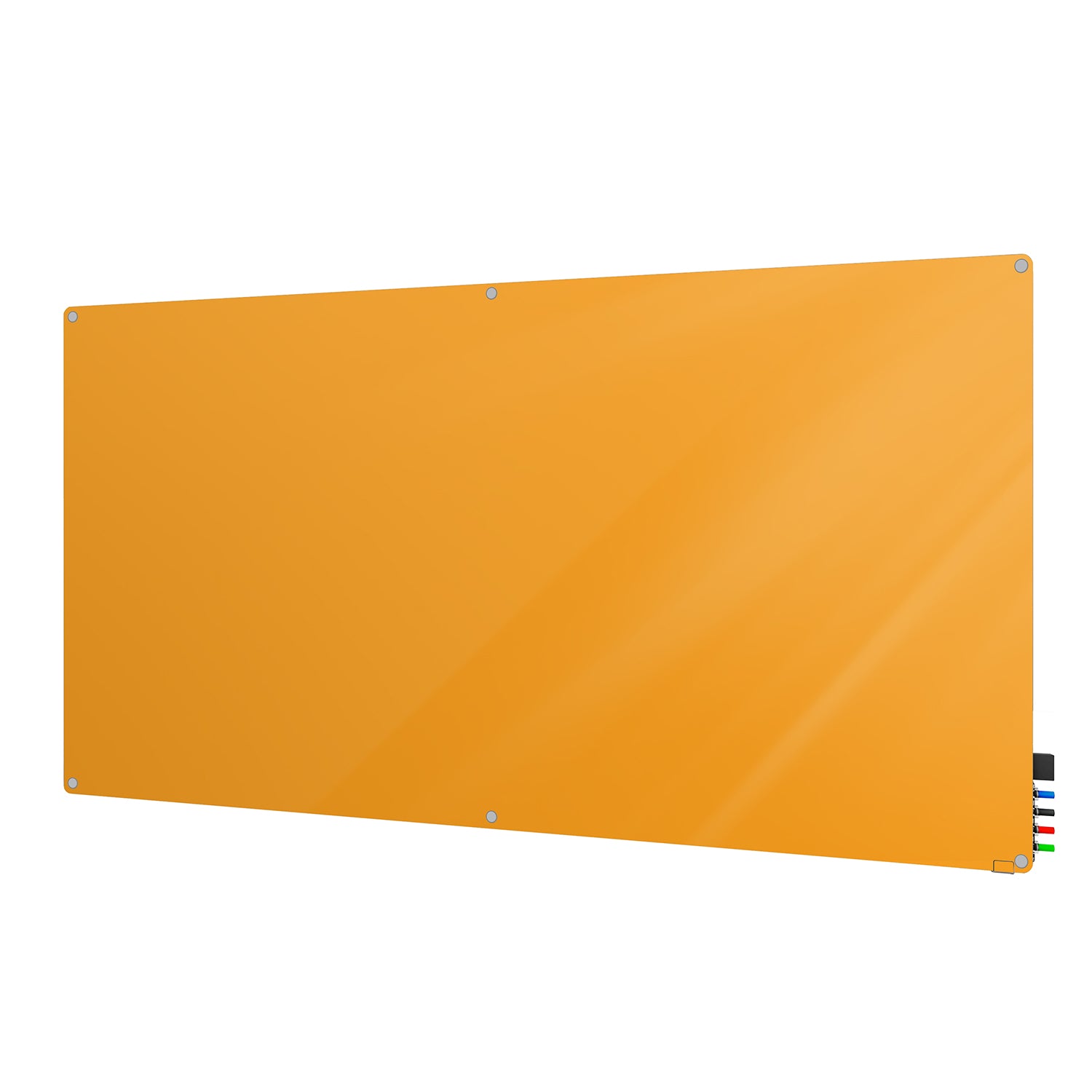 Ghent Harmony Glassboard w/ Standoffs, Magnetic, Radius Corners, 4'H x 5'W, Marigold_1