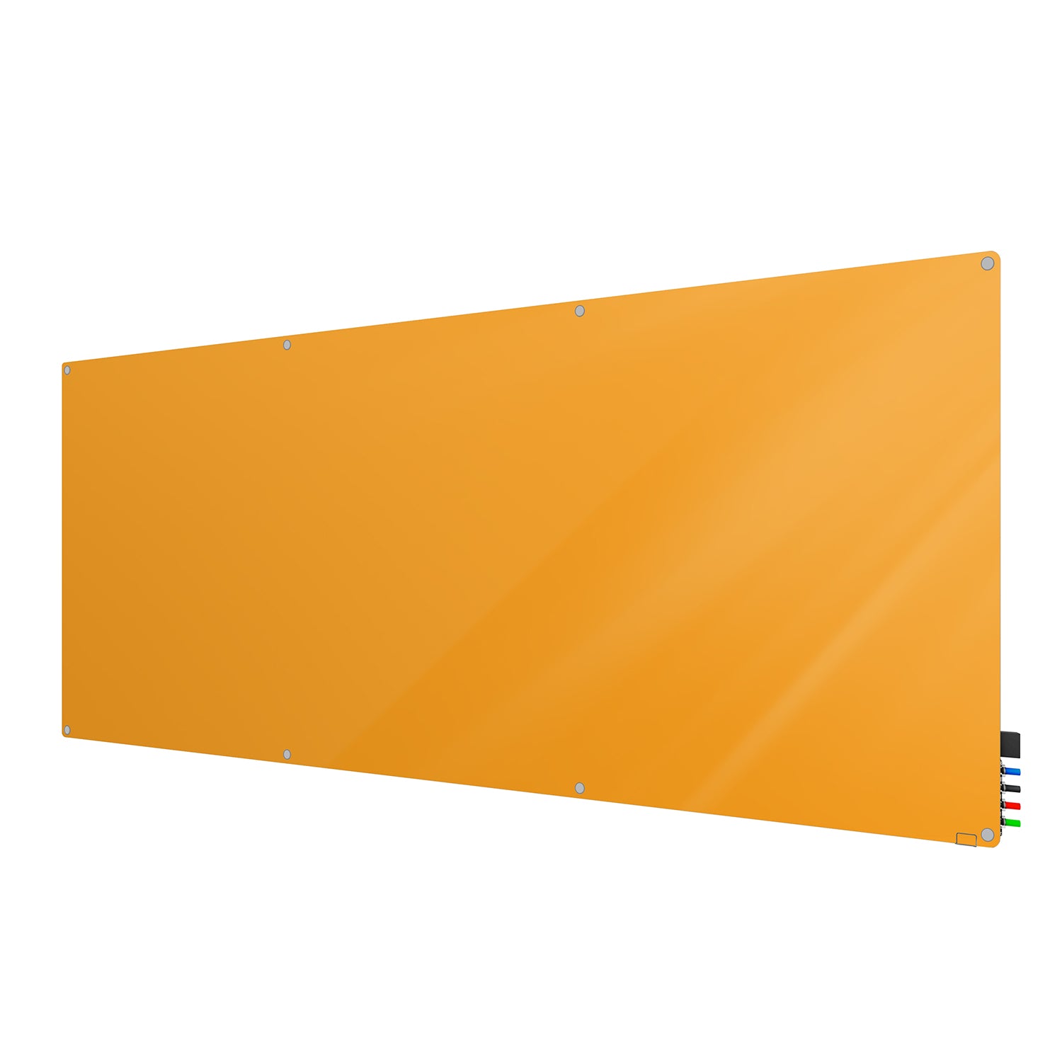 Ghent Harmony Glassboard w/ Standoffs, Magnetic, Radius Corners, 4'H x 10'W, Marigold_1