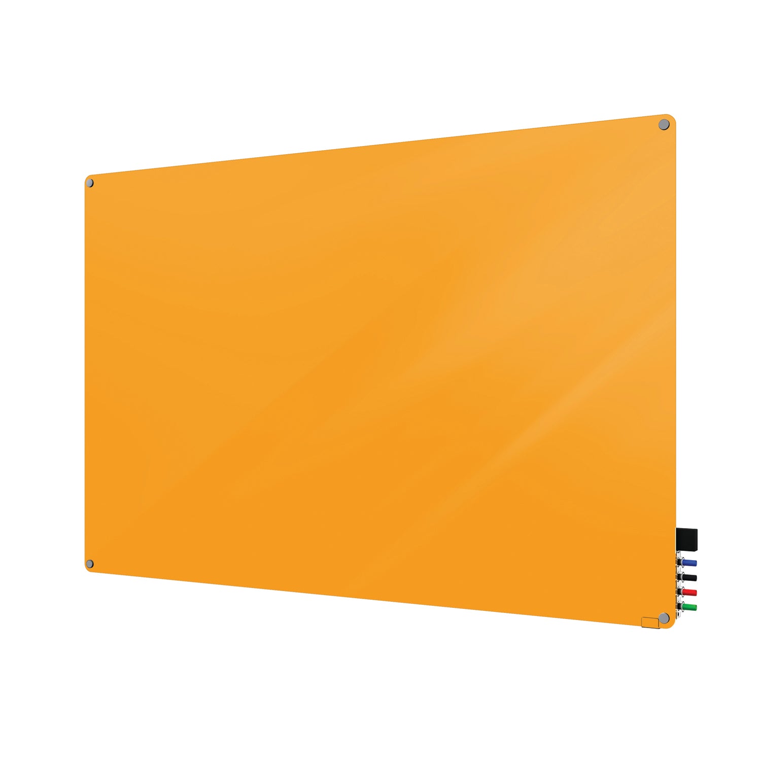 Ghent Harmony Glassboard w/ Standoffs, Magnetic, Radius Corners, 2'H x 3'W, Marigold_1