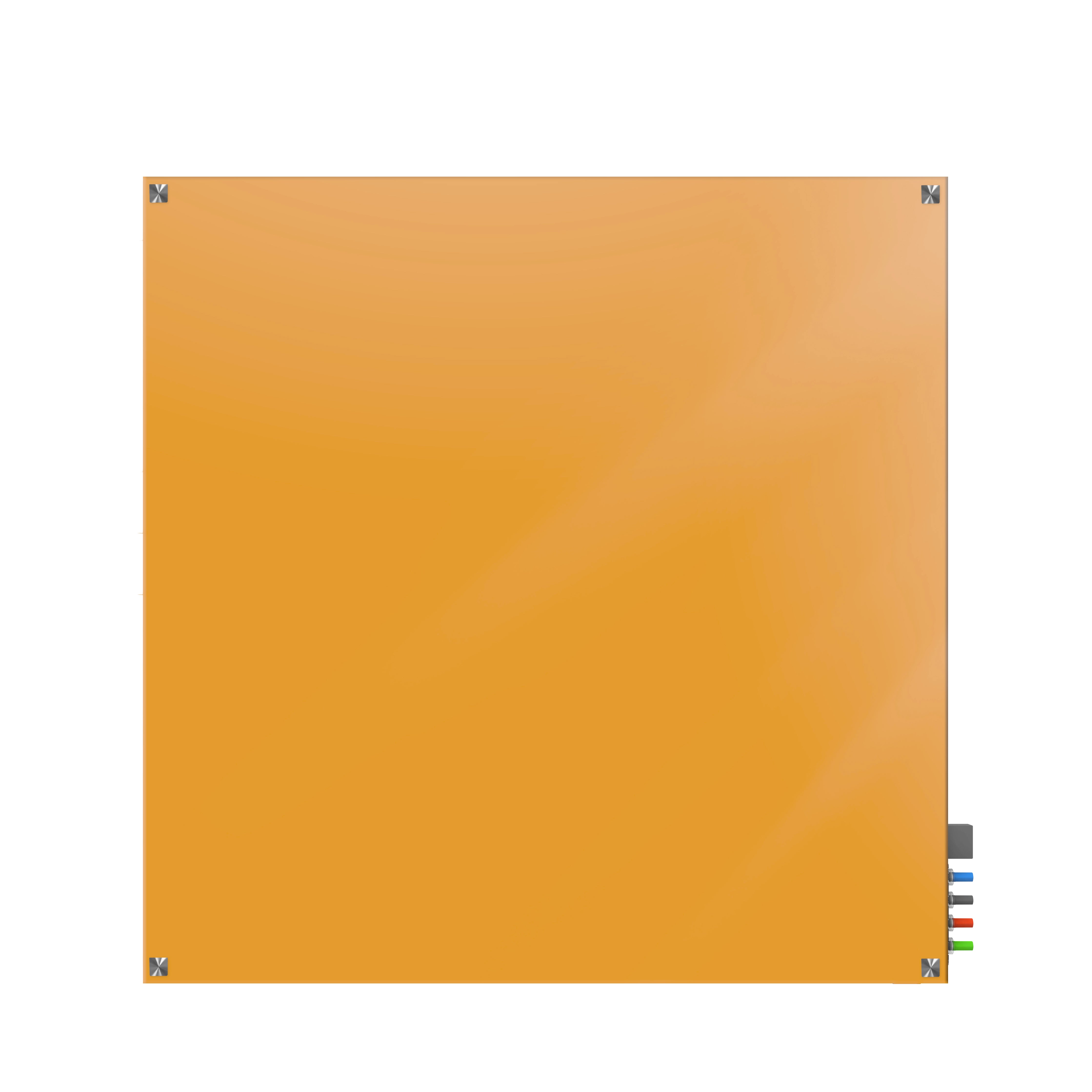 Ghent Harmony Glassboard w/ Standoffs, Magnetic, Square Corners, 4'H x 4'W, Marigold_1