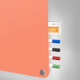 Ghent Harmony Glassboard w/ Standoffs, Magnetic, Radius Corners, 4'H x 4'W, Peach_2