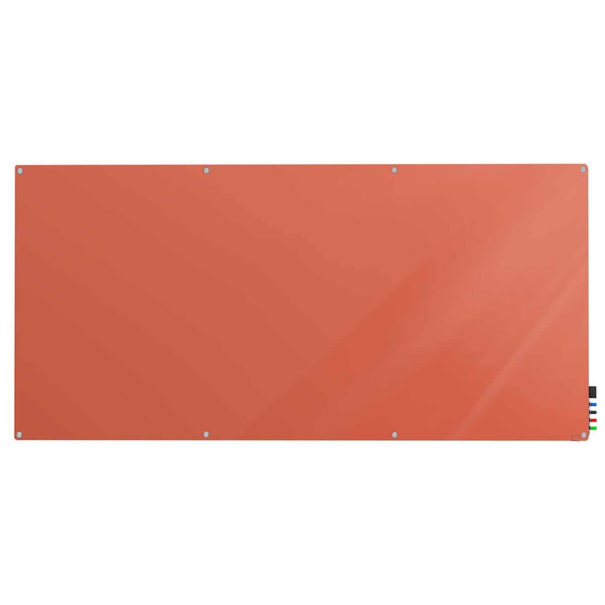 Ghent Harmony Glassboard w/ Standoffs, Non-magnetic, Radius Corners, 4'H x 10'W, Peach_0