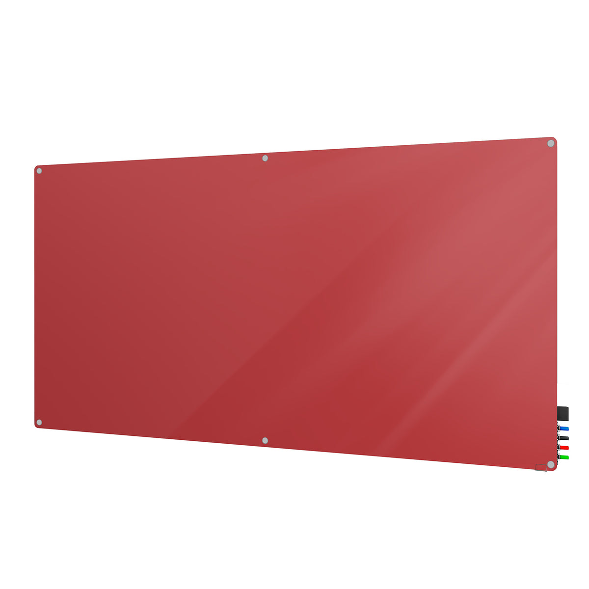 Ghent Harmony Glassboard w/ Standoffs, Magnetic, Radius Corners, 4'H x 6'W, Rose_0