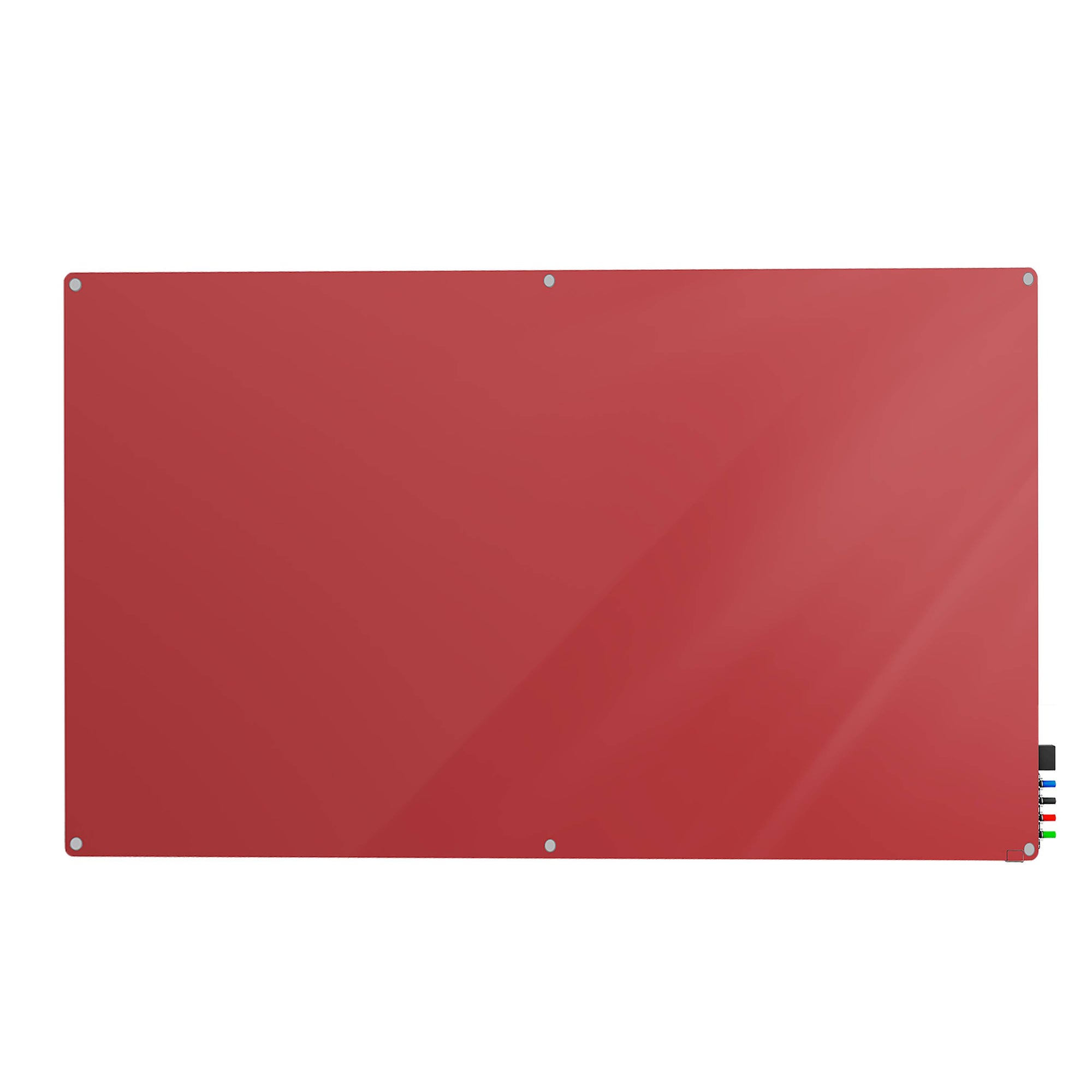 Ghent Harmony Glassboard w/ Standoffs, Non-magnetic, Radius Corners, 4&#39;H x 5&#39;W, Rose_0