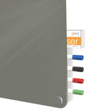Ghent Harmony Glassboard w/ Standoffs, Magnetic, Radius Corners, 4'H x 4'W, Smoke_2